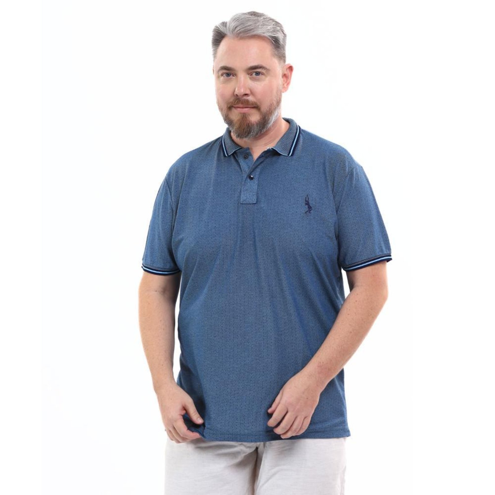 Camisa Polo Plus Masculina Piquet Conforto