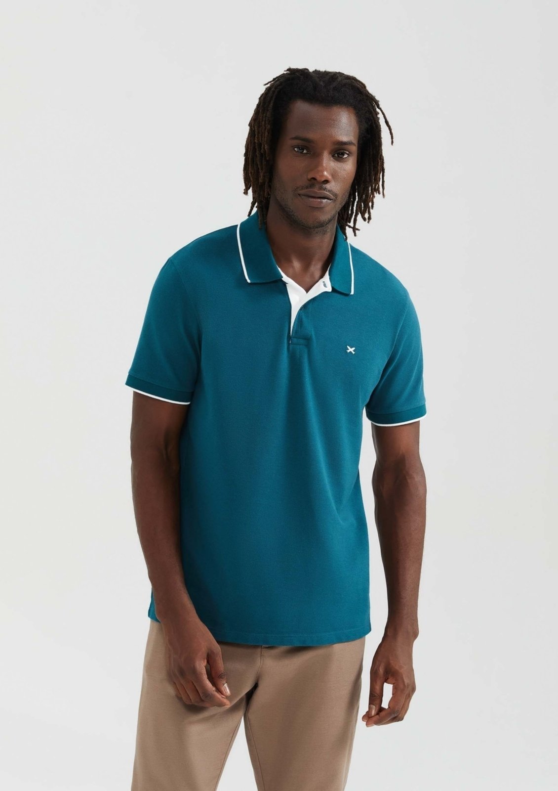 Camisa Polo Básica Masculina Em Piquet Com Bordado