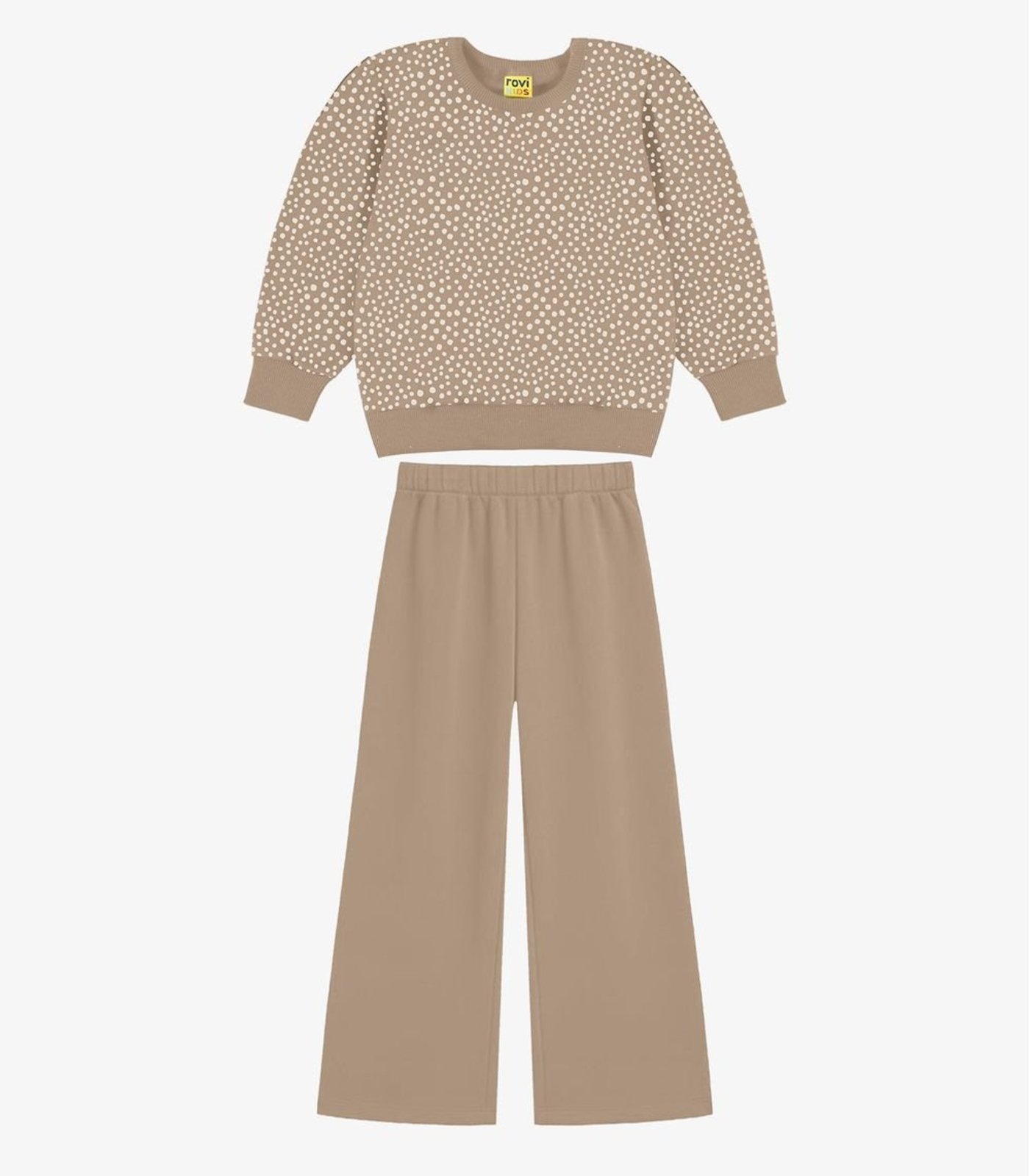 Infantil - Conjunto Blusão Com Calça Feminino Rovi Marrom