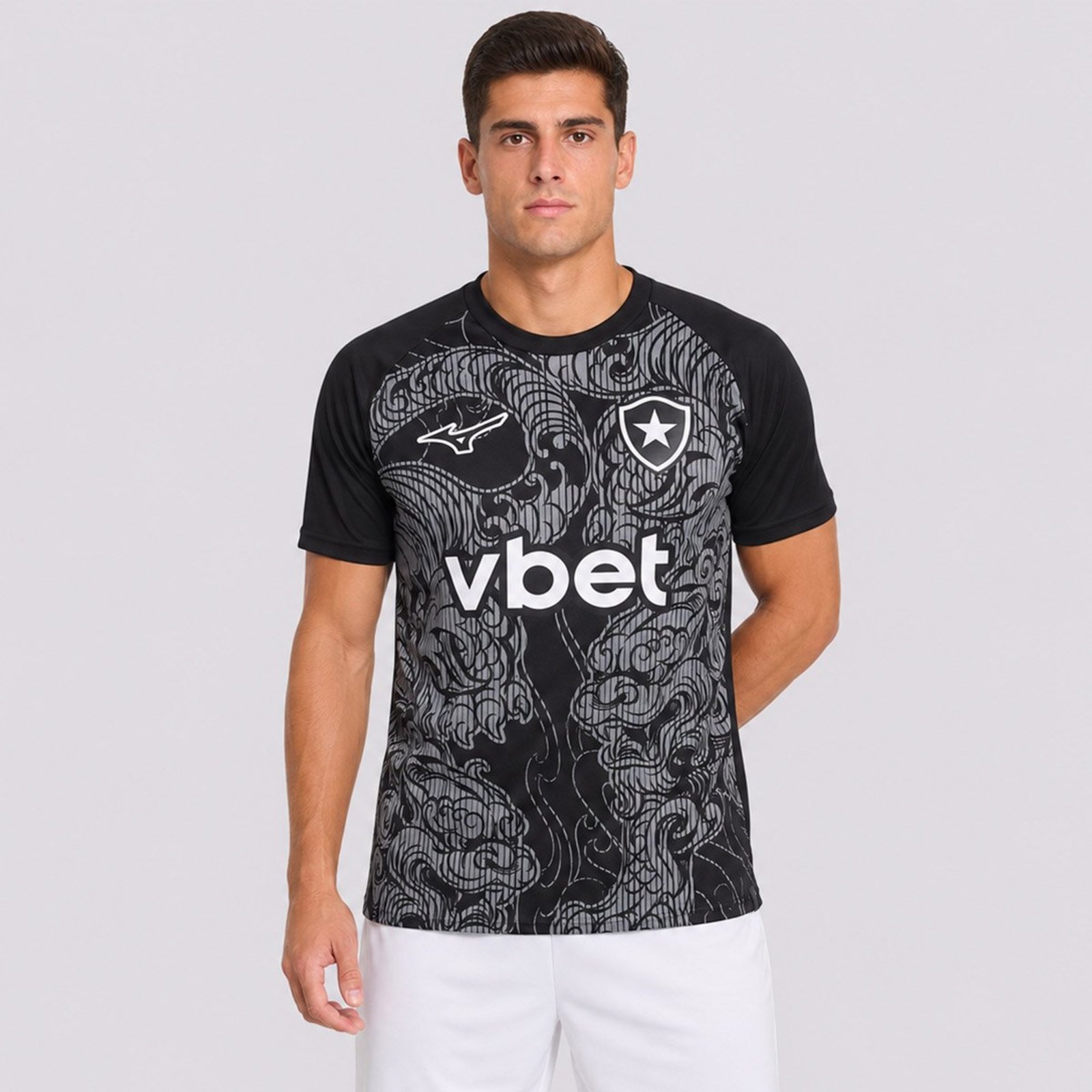 Camisa Mizuno Botafogo Aquecimento 2026 Preta