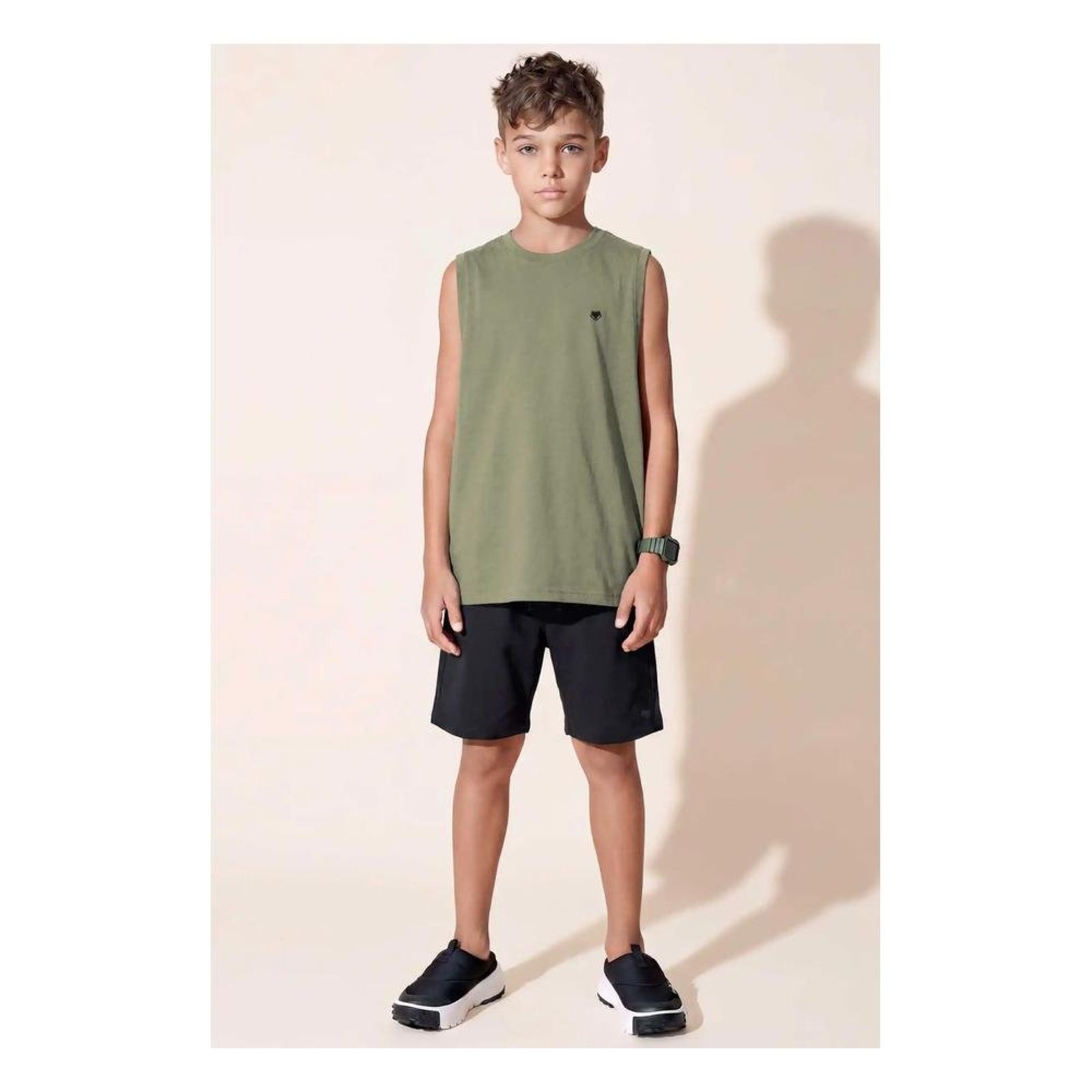 Infantil - Camiseta Regata Básica Johnny Fox Verde 10