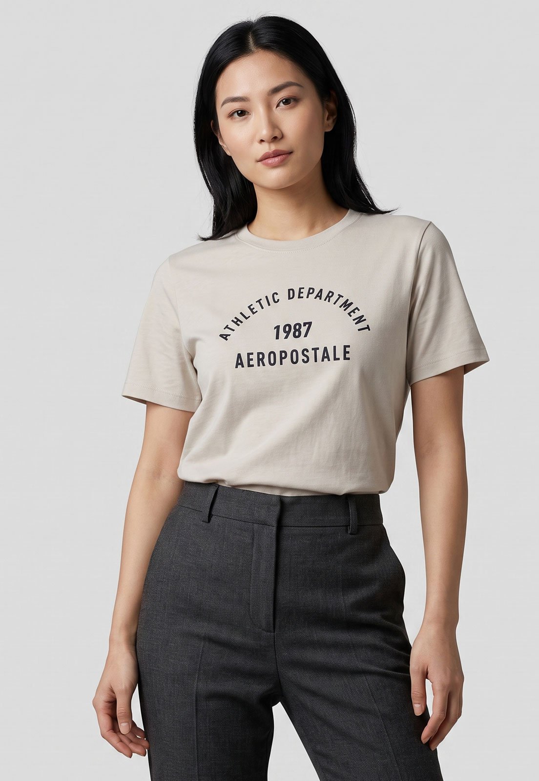 Camiseta Feminina Aeropostale Clássica Creme