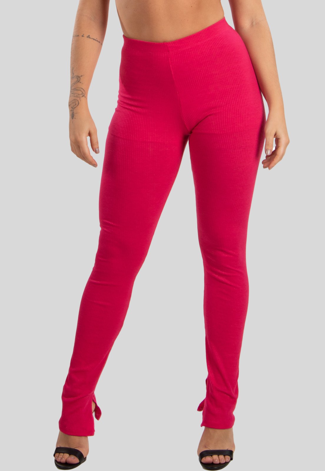 Calça Legging Diluxo Cintura Alta Ribana Rosa