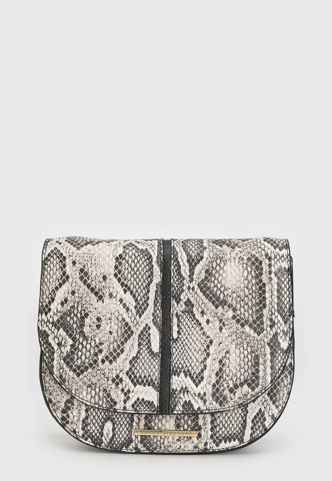 Bolsa Tiracolo Feminina Jorge Bischoff Estampa Snake Off-White