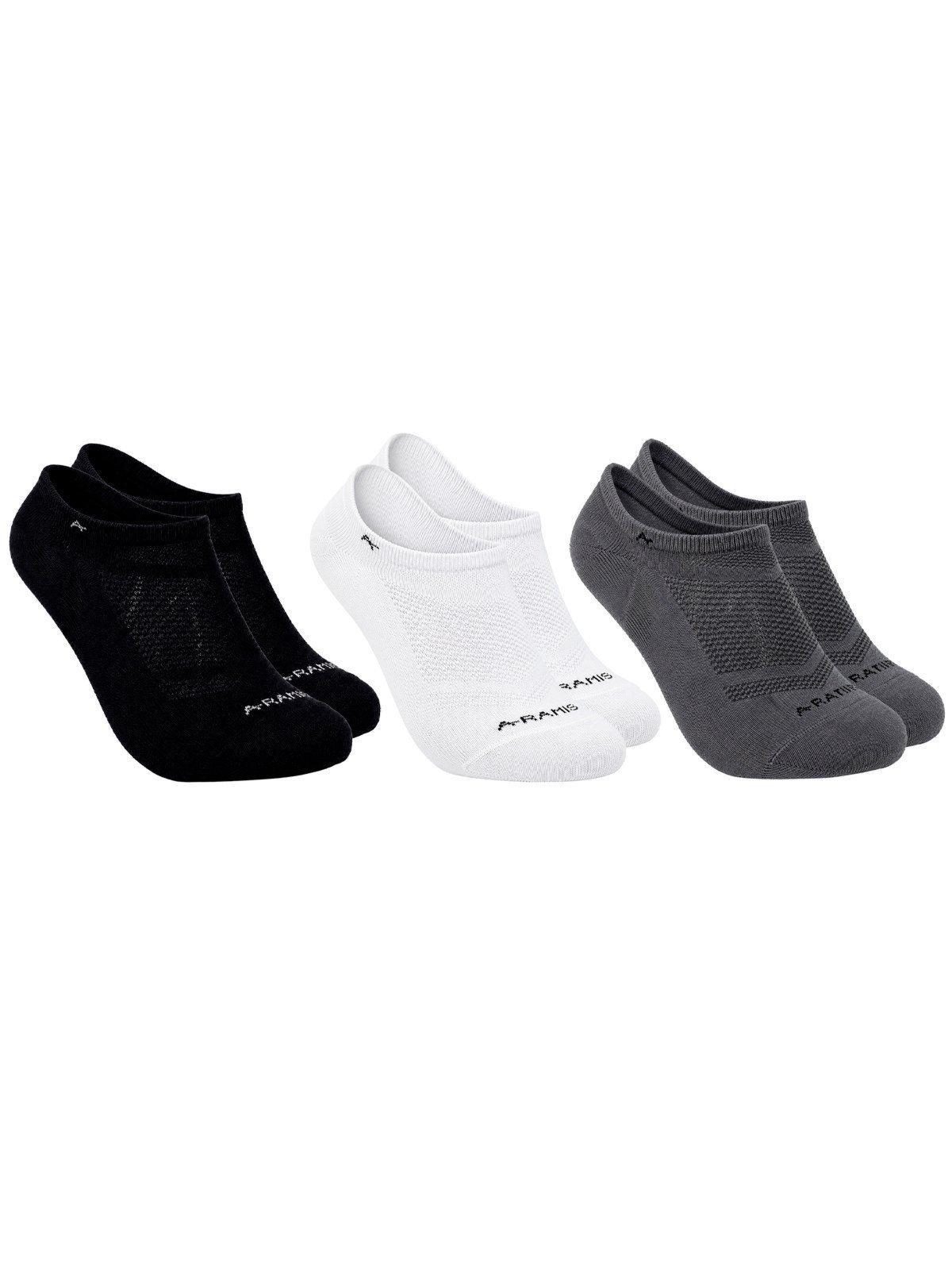 Kit 3 Meias Masculina Aramis Sapatilha Sport Algodão Cano Baixo Confortável Branco+Branco+Branco