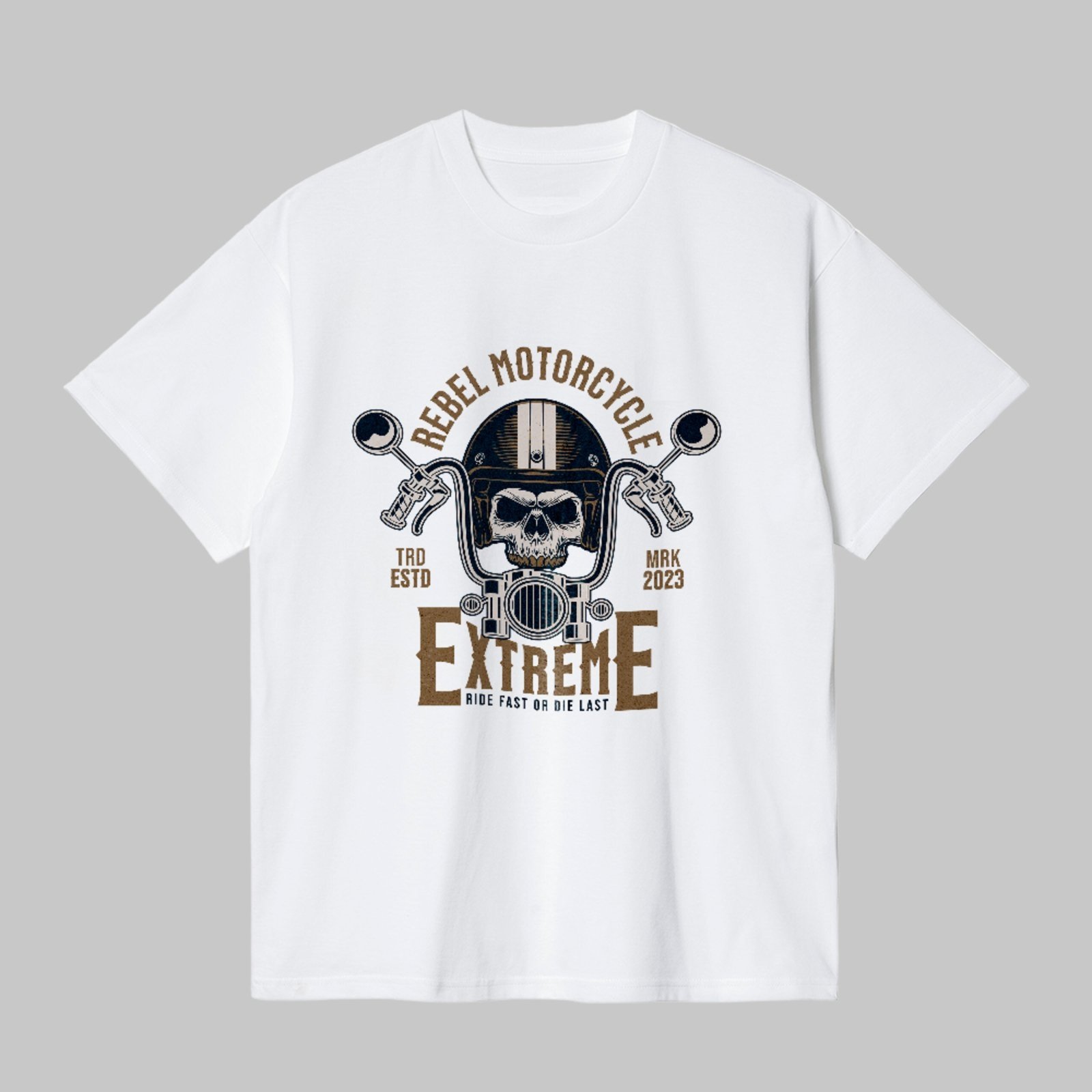 Camiseta Básica Rebel Motorcycle Extreme Unissex Branco