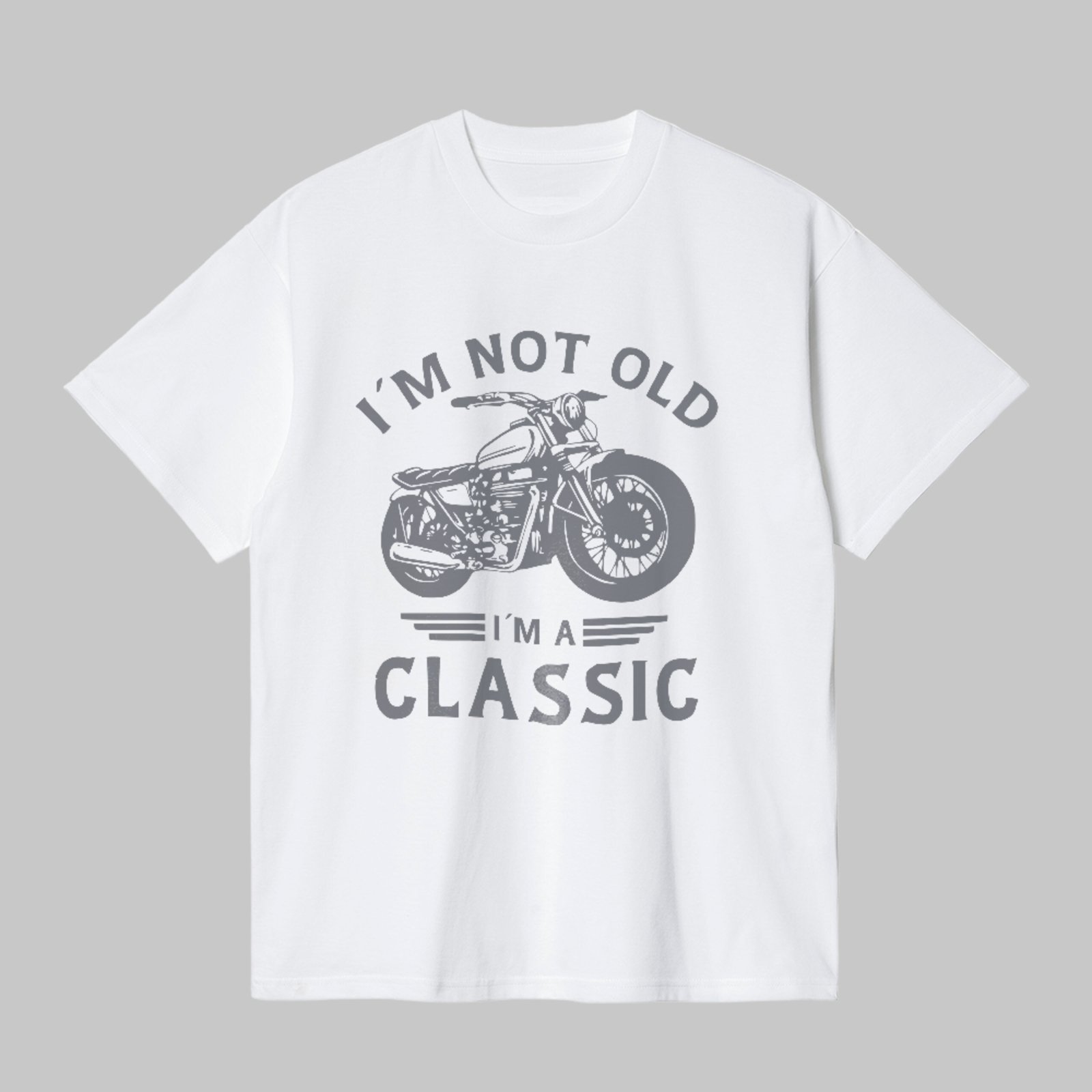 Camiseta Básica Moto Vintage I’m Classic Estilo Retrô Branco
