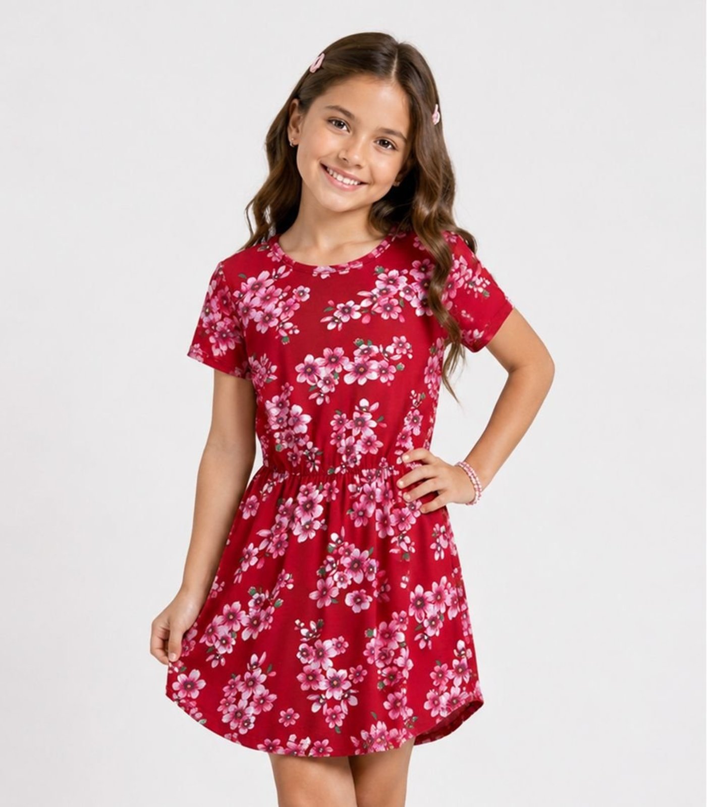 Infantil - Vestido Curto Estampado Select Vermelho