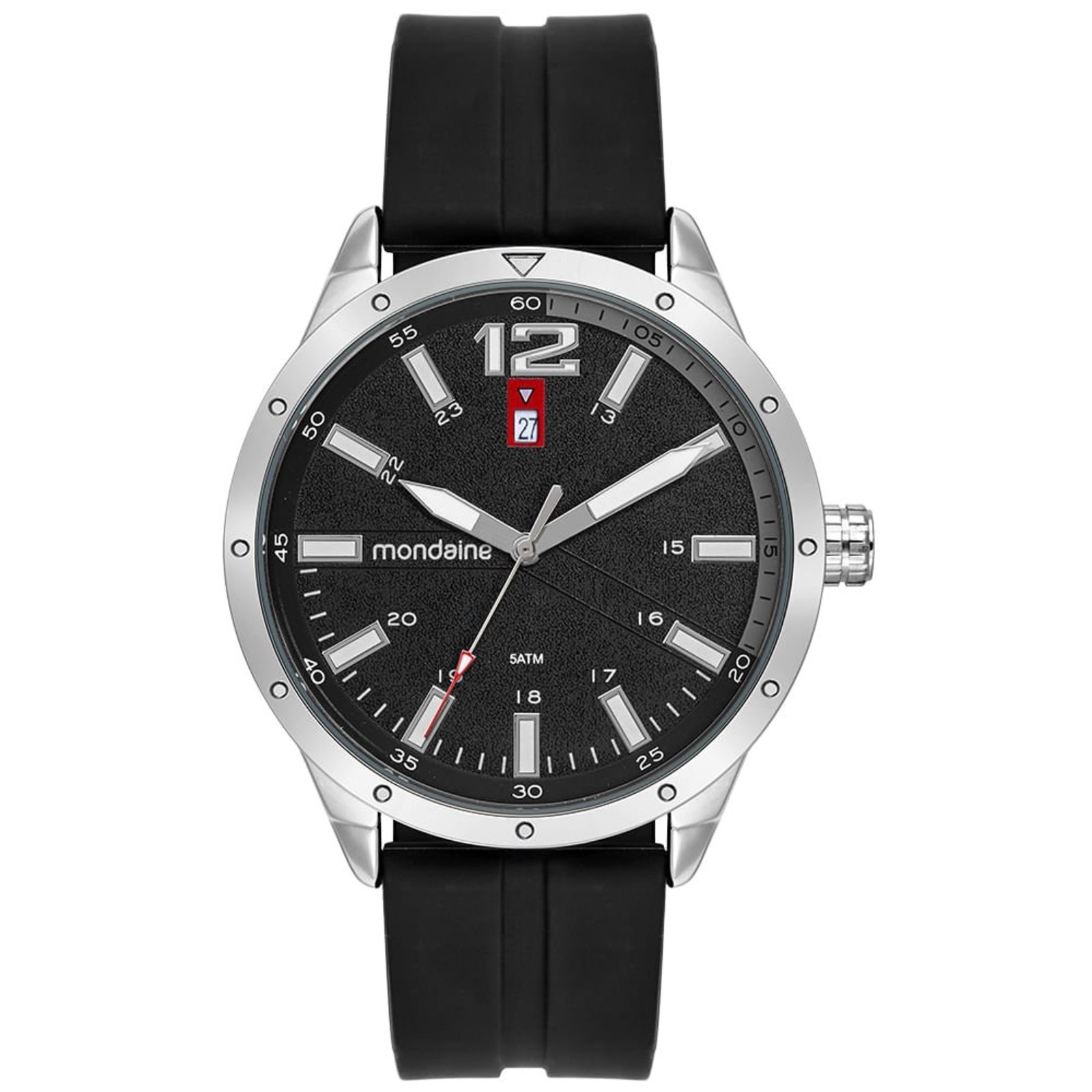 Relógio Mondaine Masculino Preto Esportivo com Calendário Mondaine