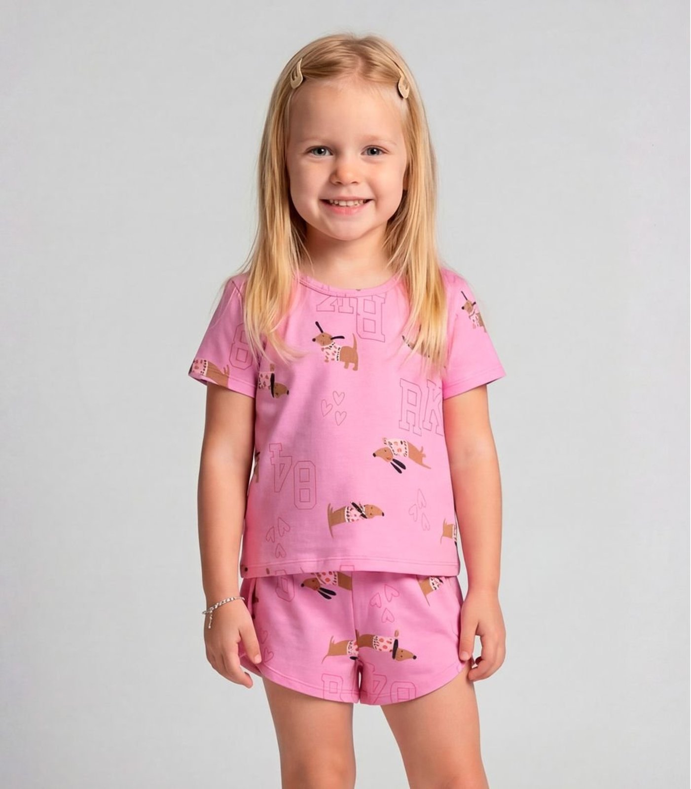 Infantil - Conjunto Blusa e Shorts Select Rosa