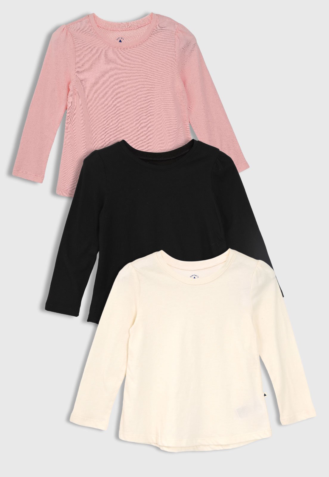Kit Camisetas GAP Manga Longa Off-White