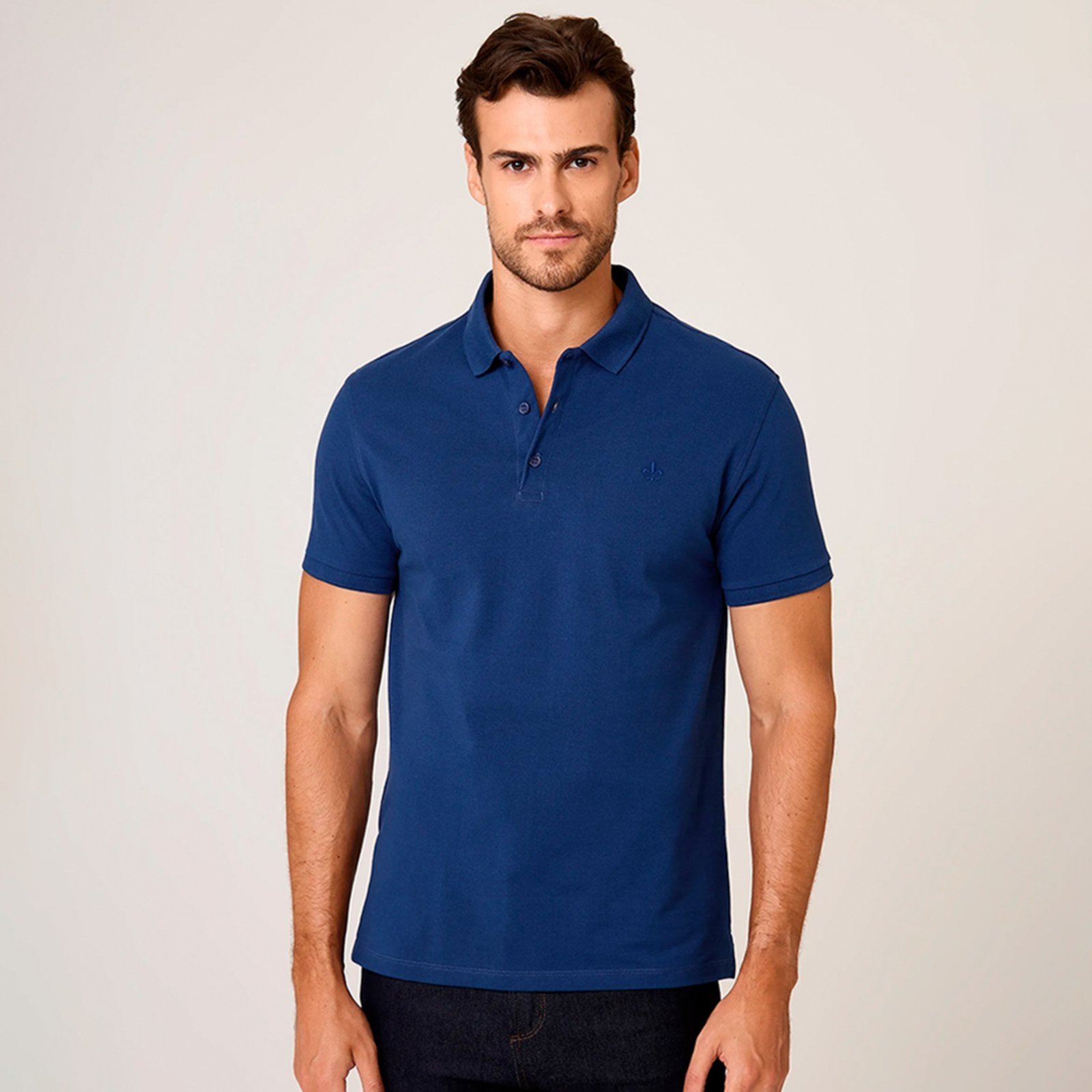 Camisa Polo Dudalina Essential Basic In26 Azul Masculino