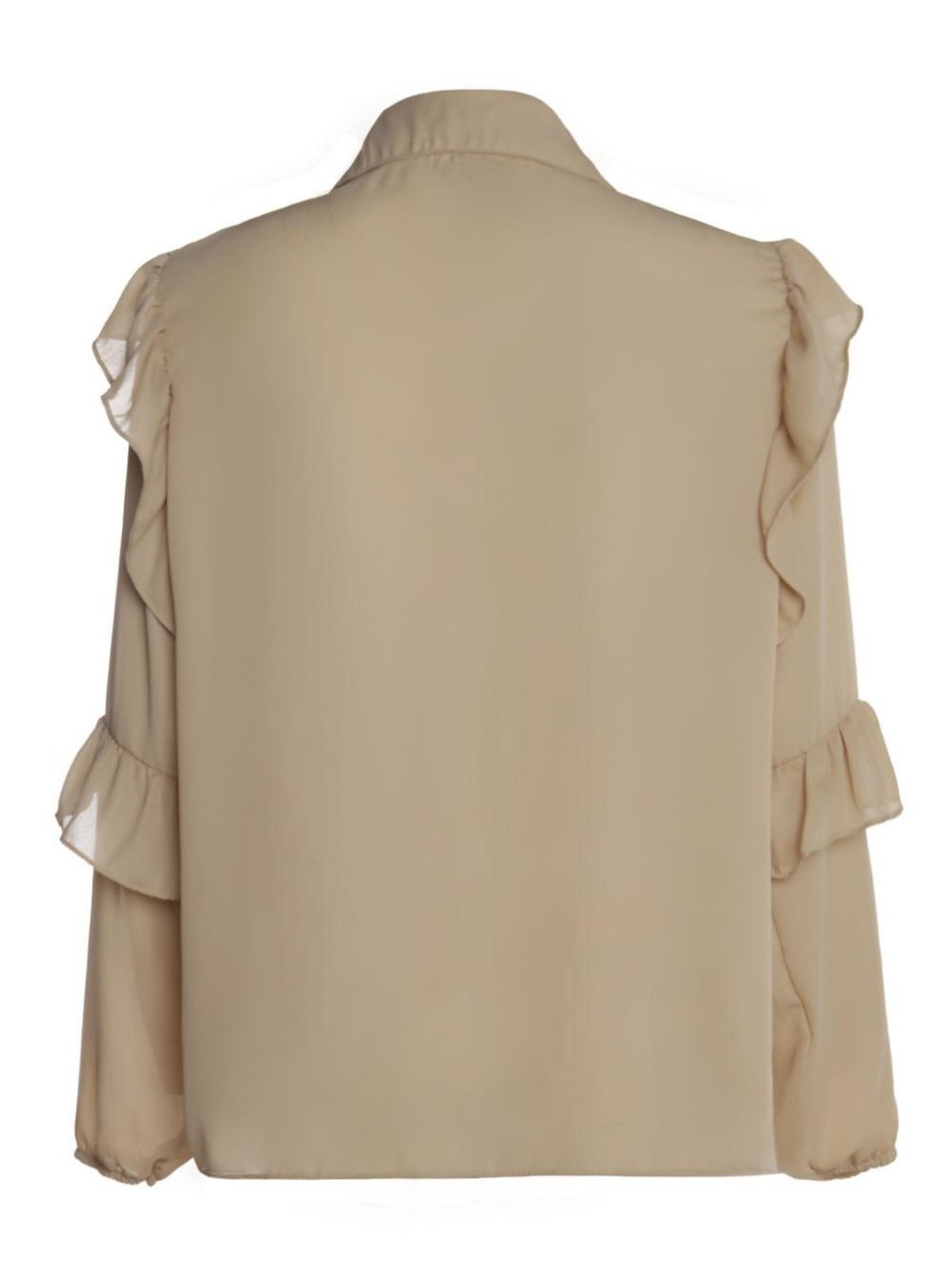 Vista 3 Camisa Crepe Autentique Feminina bege Autentique bege