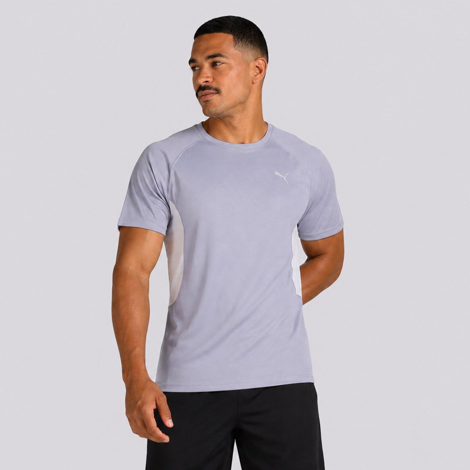 Camiseta Puma M Run Velocity Poly Cinza