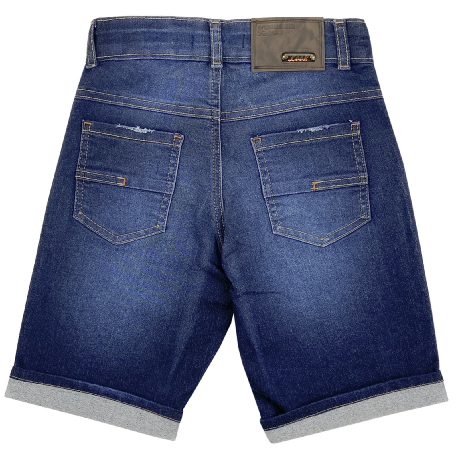 Vista 3 Infantil - Bermuda Juvenil Look Jeans Intense Jeans azul Look Jeans azul