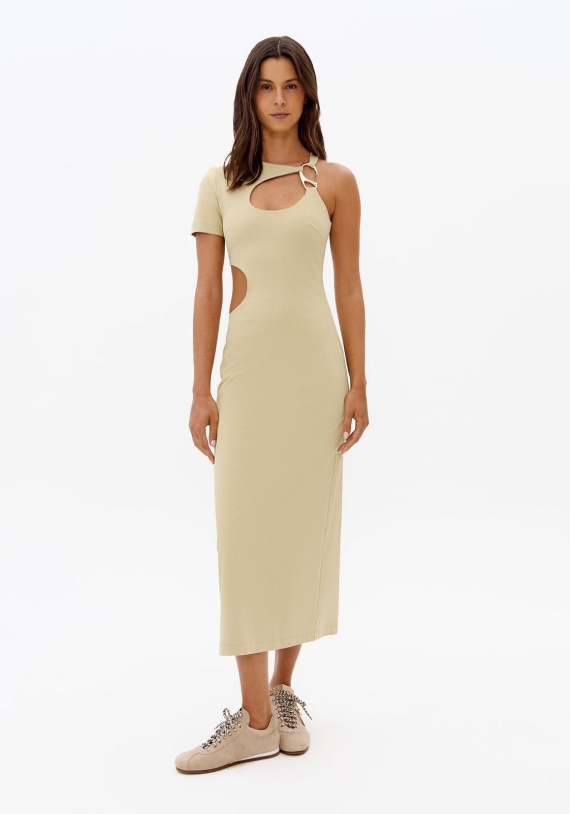 Vestido Super Midi Com Mosquetão Sport Easy