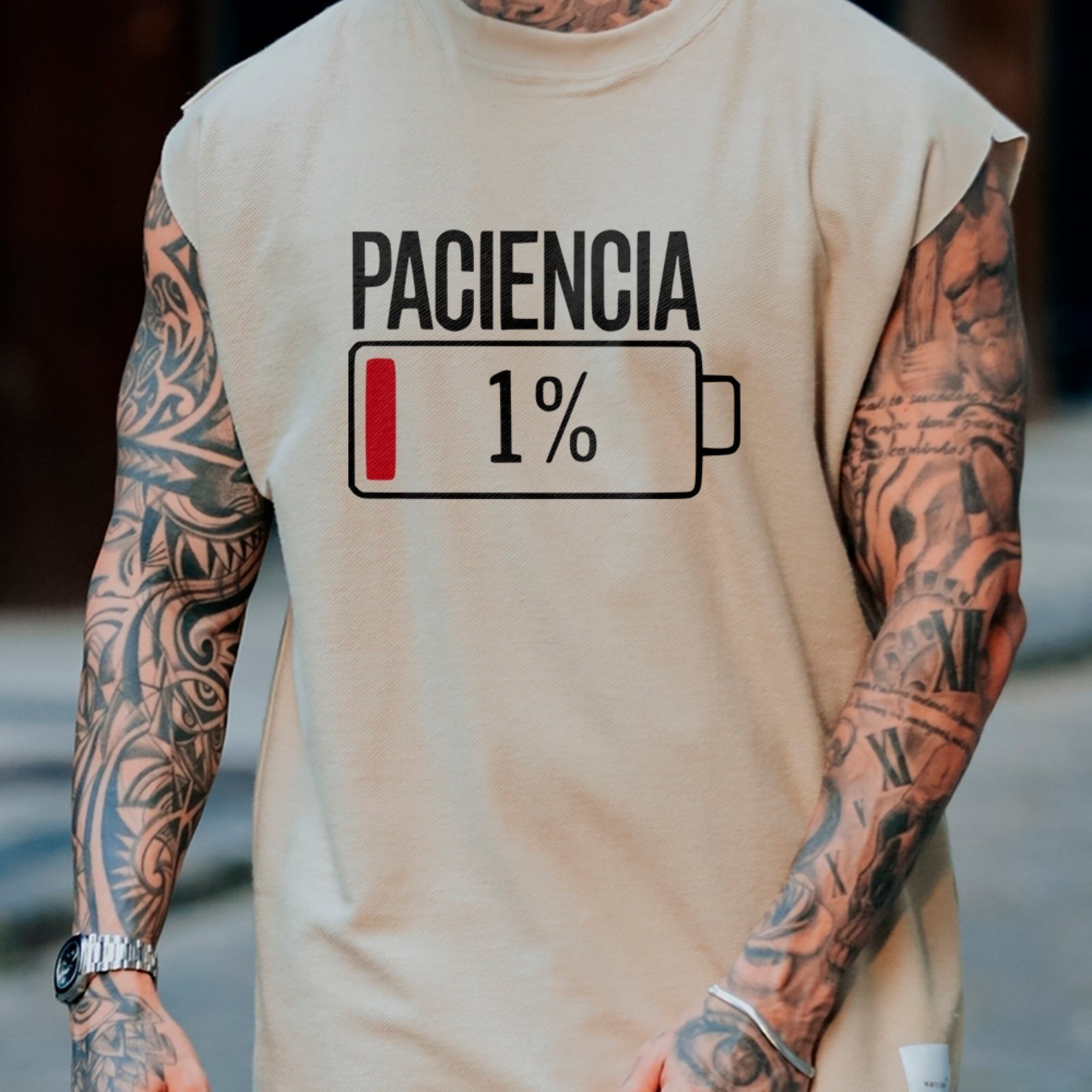 Camiseta Regata Machão Meme Sem Paciência Humor Urbano Fashion Trend Off White
