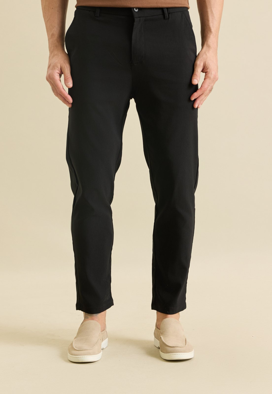 Calça Alfaiataria Masculina Social Slim Color Dialogo Preto