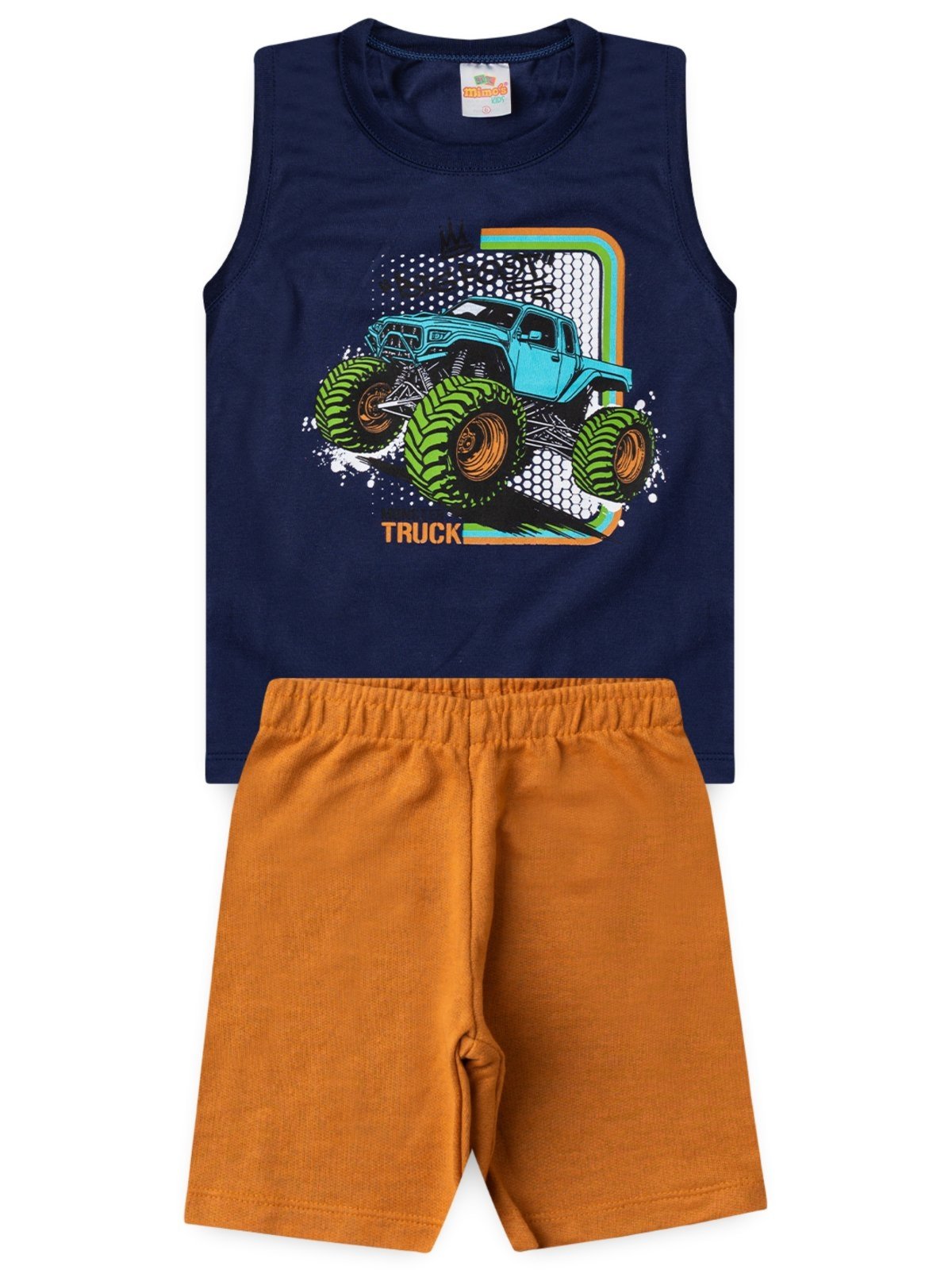 Infantil - Conjunto Verão Menino Regata Truck 2 ao 14 anos Marinho