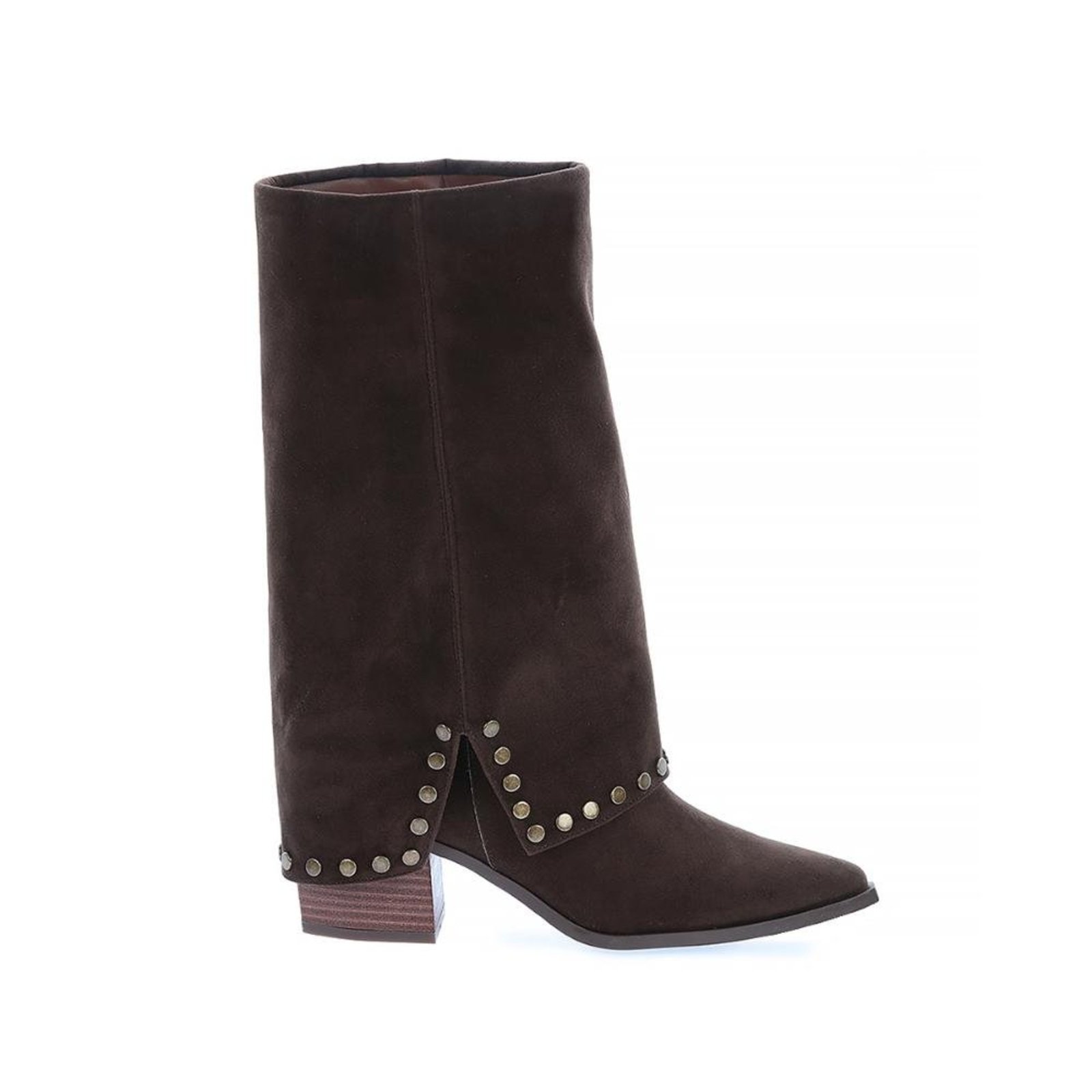 Larissa - Bota Country Western Capa com Tachas Marrom Marrom