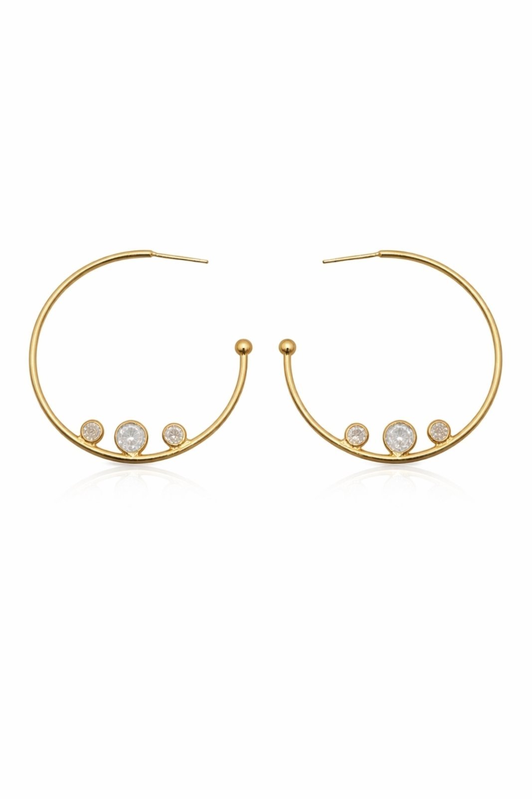 Brinco Argola com Zirconia Banhado a Ouro 18k