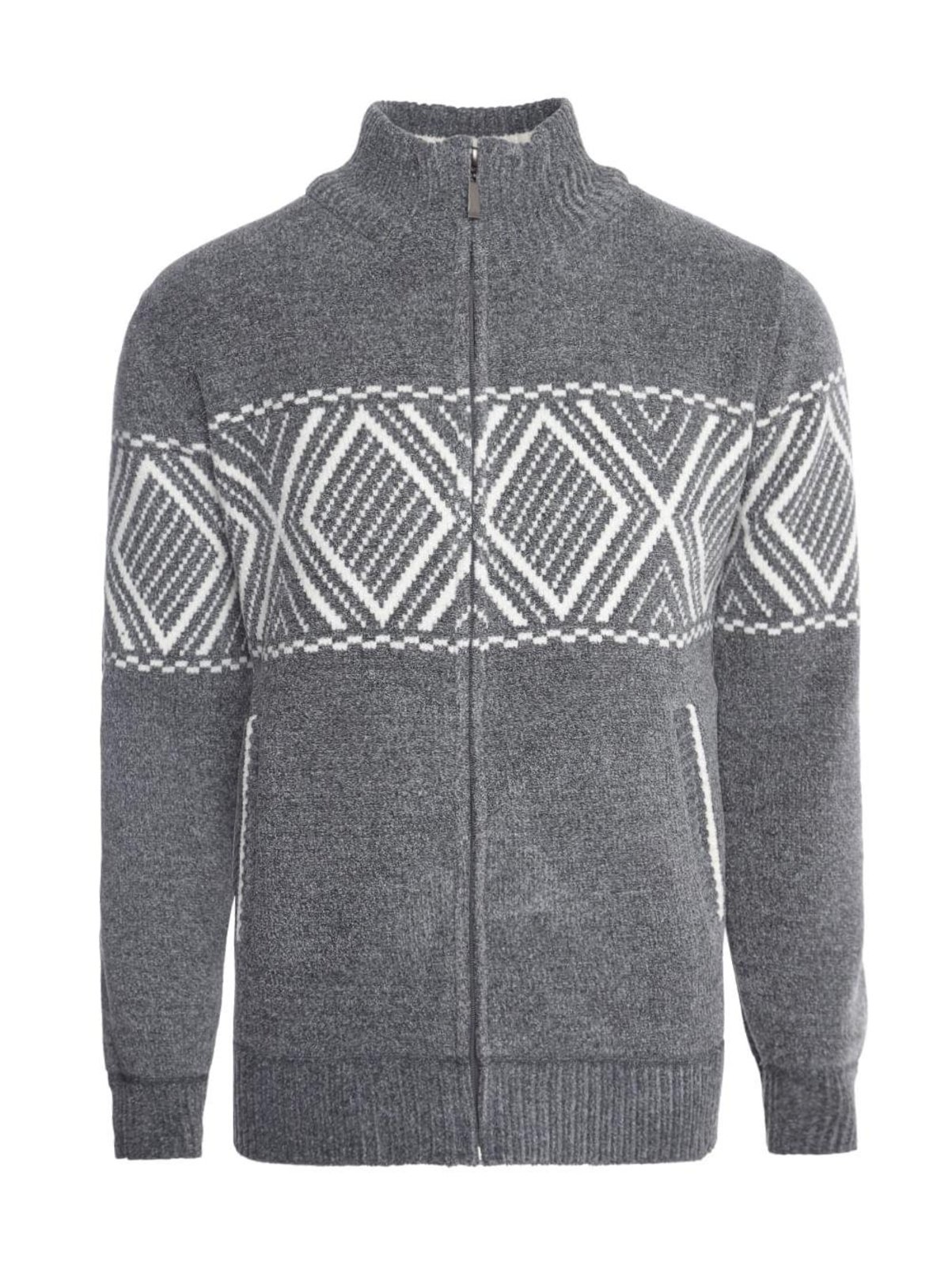 Cardigan Chenille Eletrón Masculino CINZA