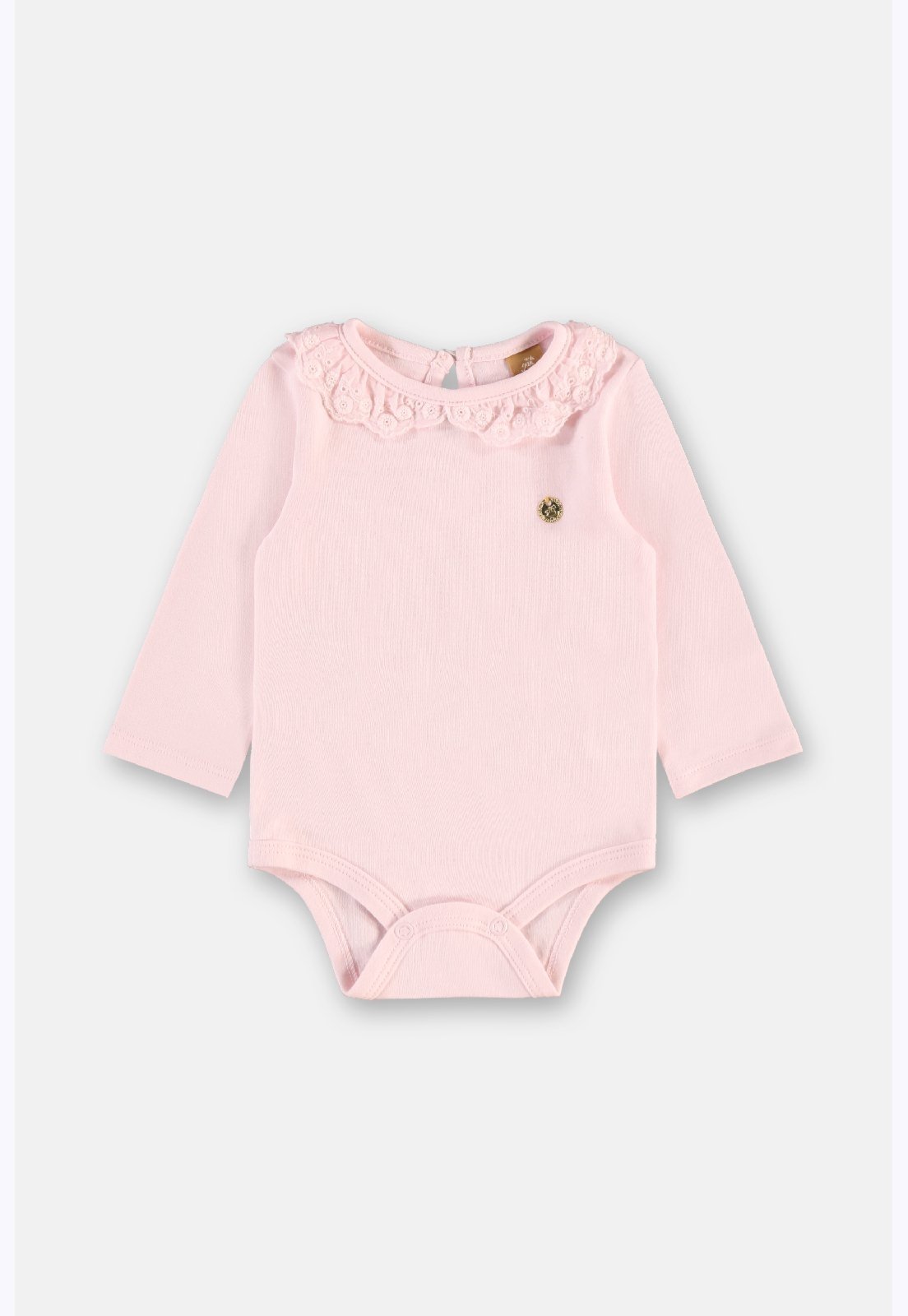 Infantil - Body Suedine Gola Renda Up Baby Branco