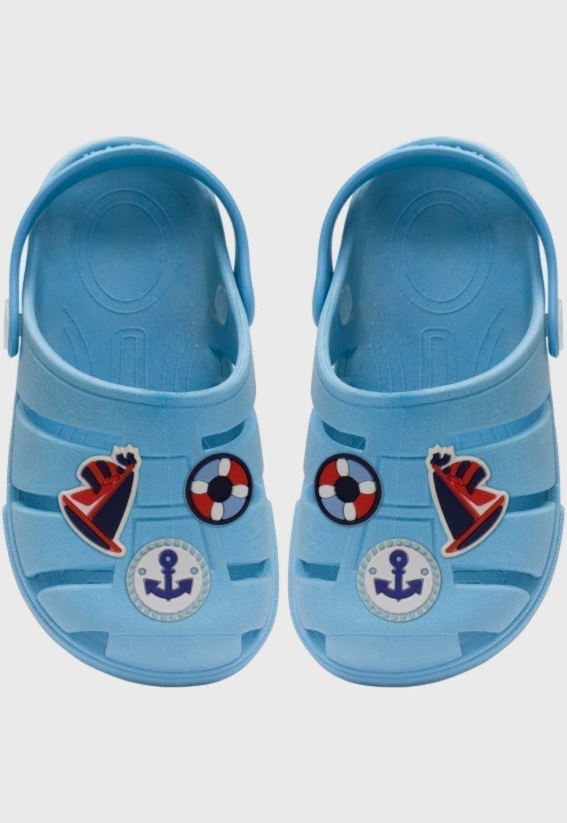 Infantil - Sandalia Babuche Popidi Menino Marinheiro Azul