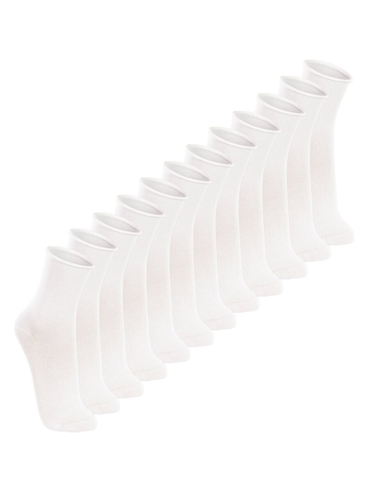 Kit 12 Pares de Meias sem Punho Cano Médio Lupo 4421-001 Branco