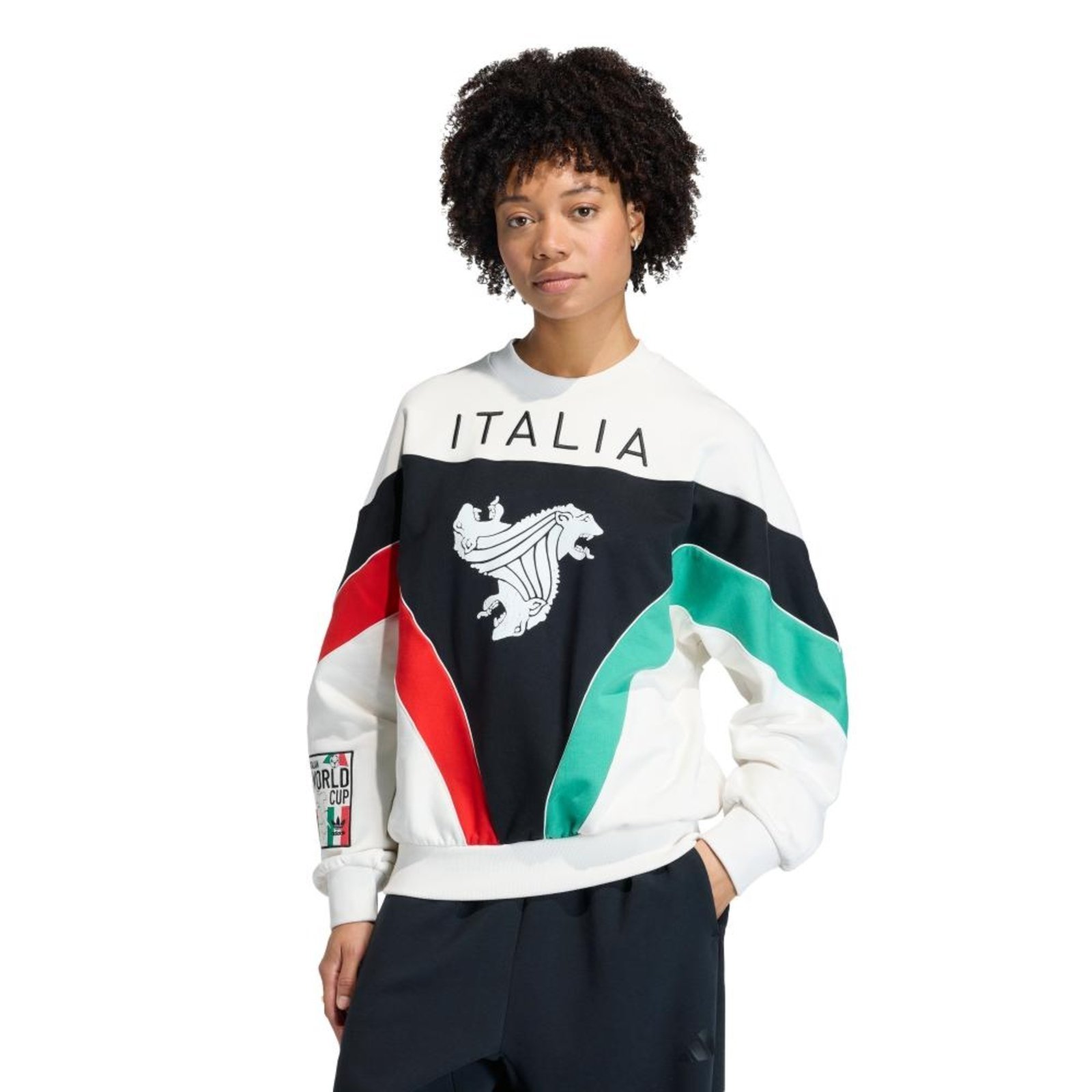 Moletom Gola Redonda Italia Coppa Del Mundo adidas Originals Branco