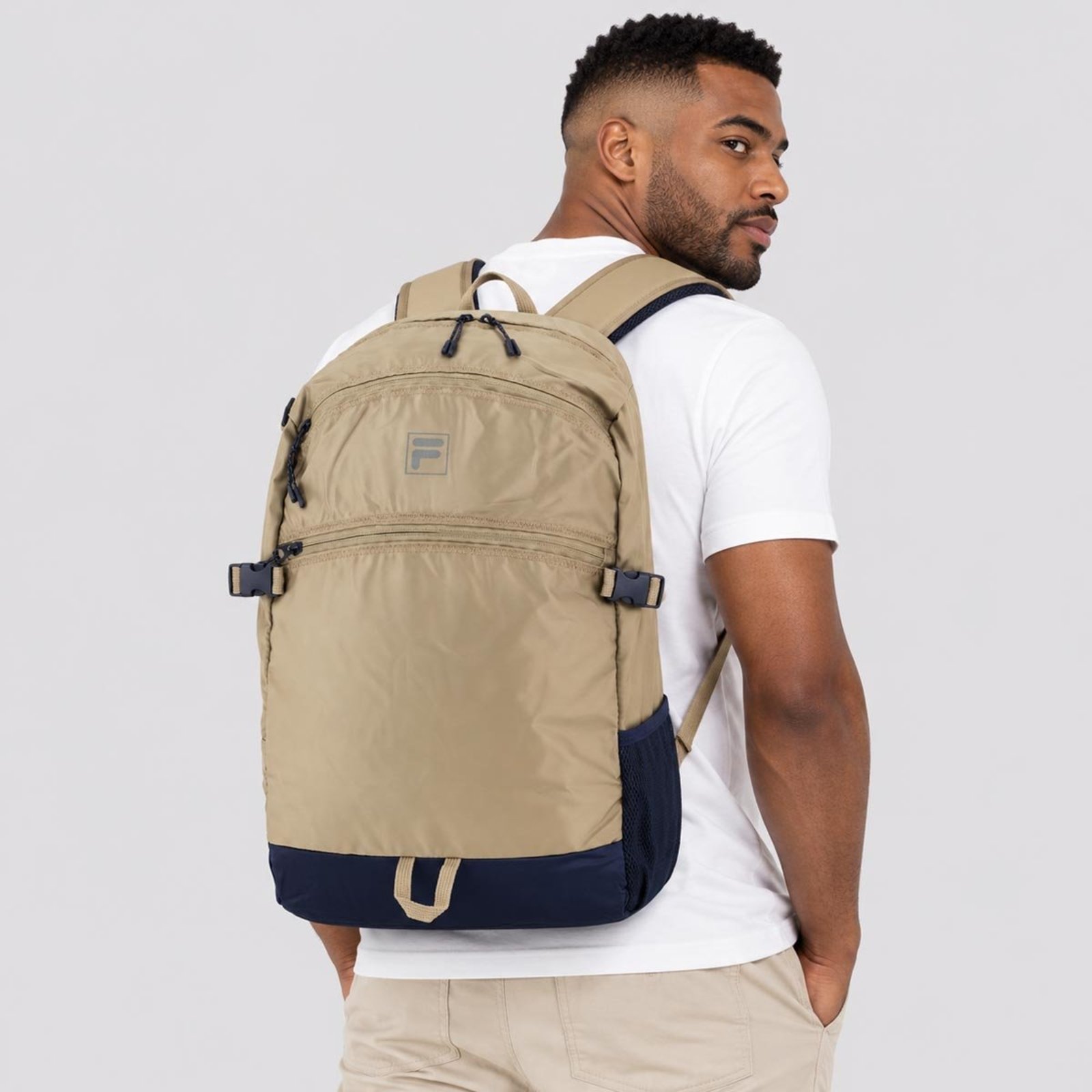 Mochila Fila Culture Sport Style Bege e Marinho