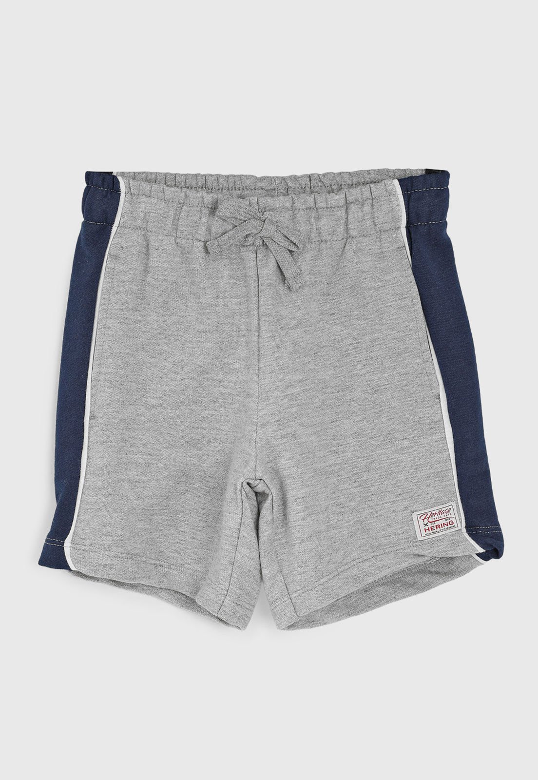 Infantil - Bermuda Hering Esportiva Cinza Mescla/Azul Marinho