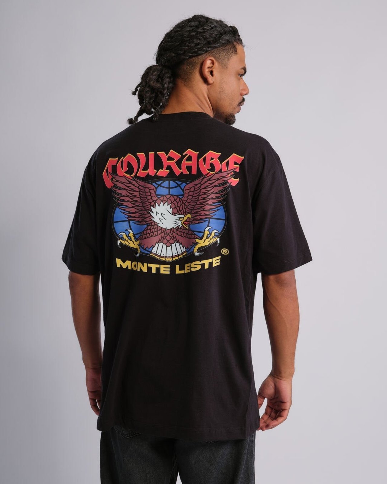Camiseta Oversized Estampada American - Preto