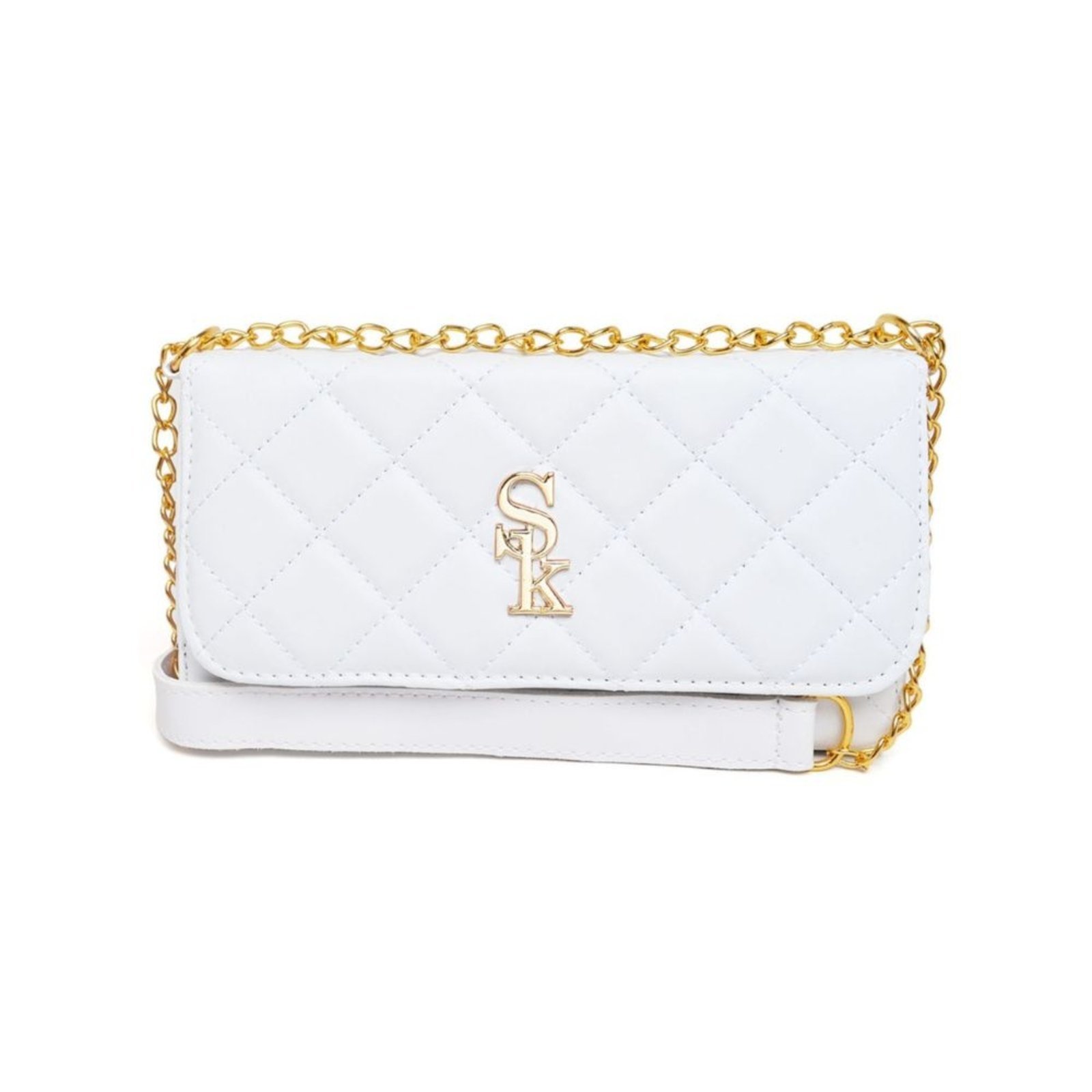 Bolsa Feminina Transversal Anna Andrade Clutch Festa Corrente Bolsa Pequena Tendência Branca