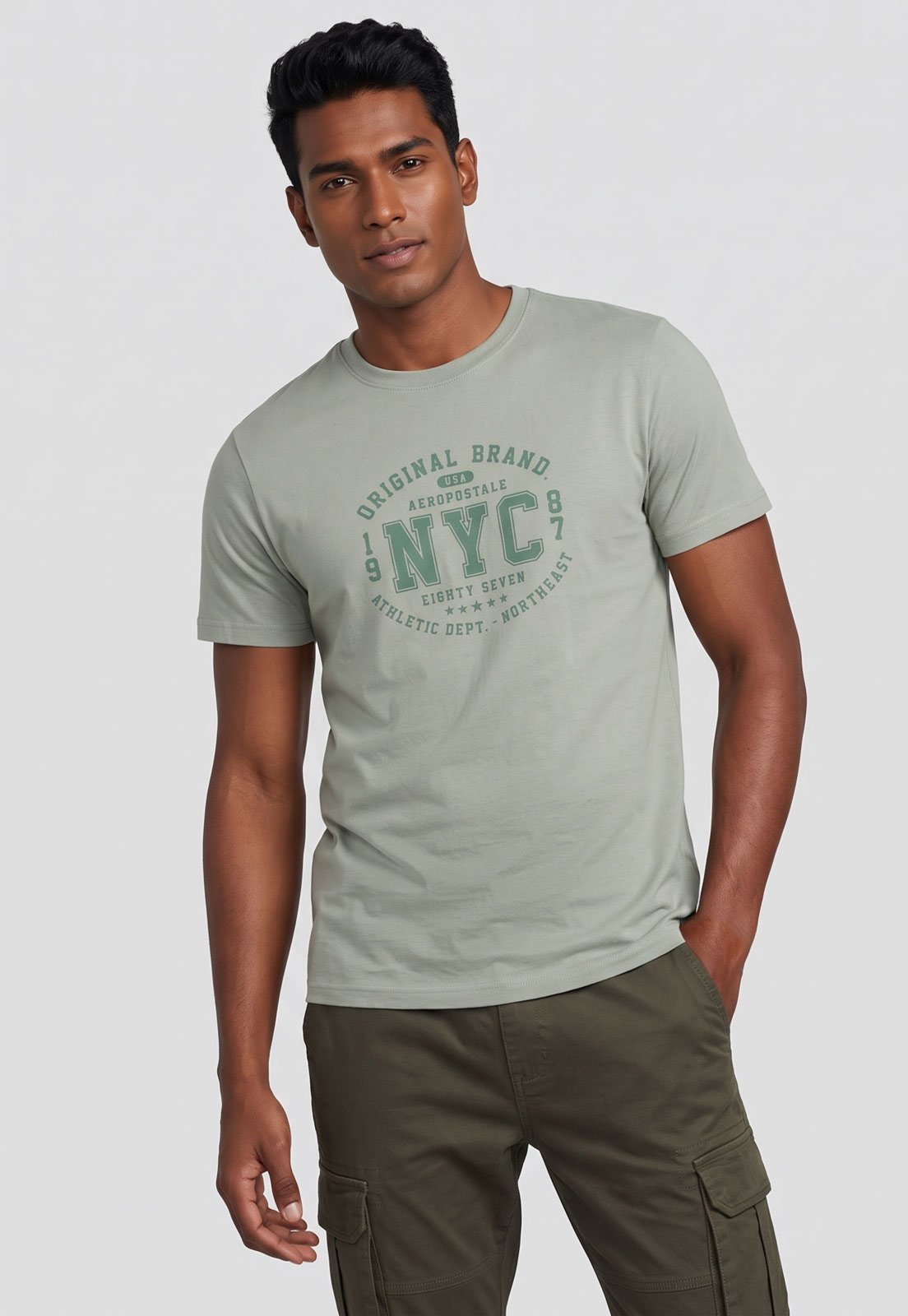 Camiseta Masculina Aeropostale Estampa NYC Verde
