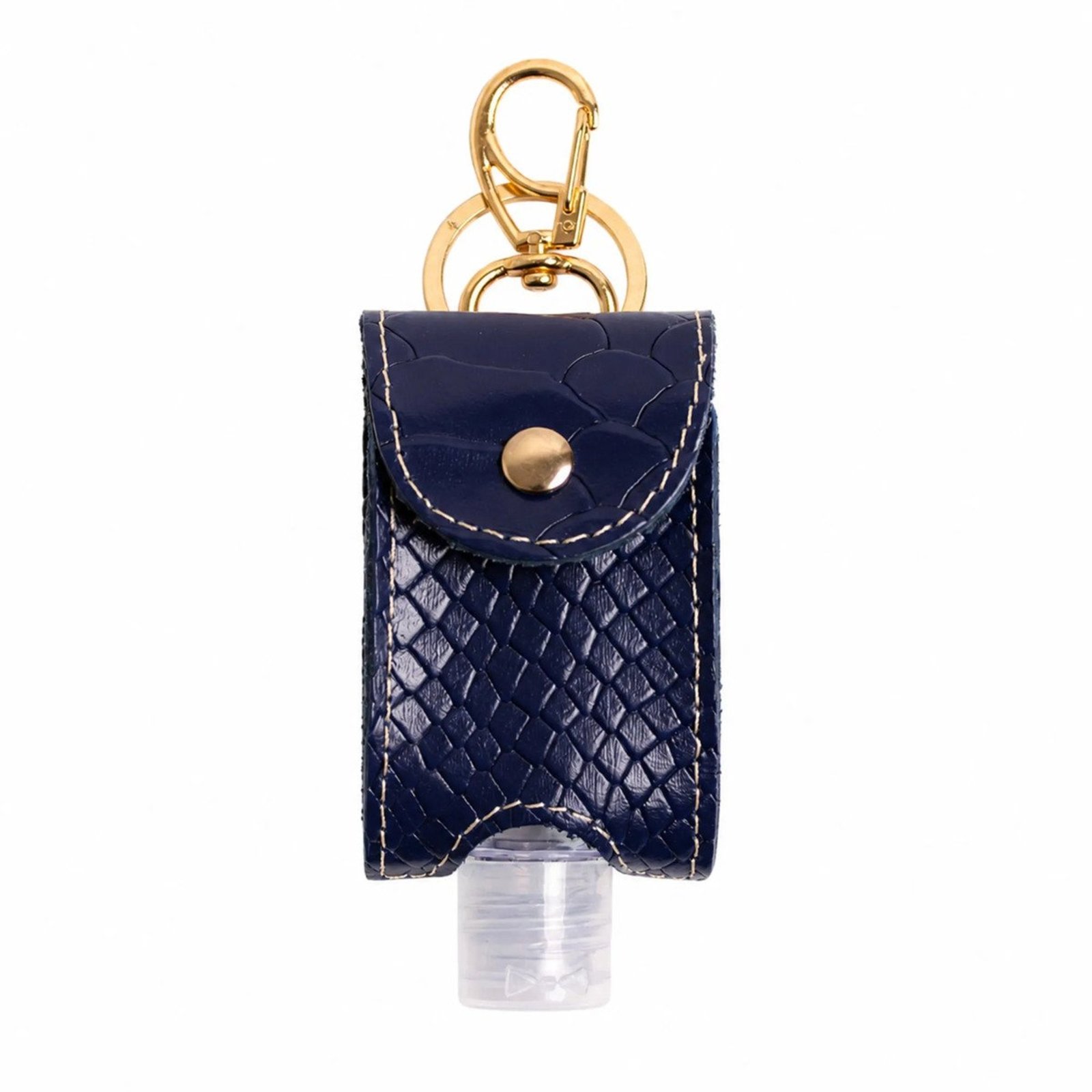 Chaveiro Charm Bag para Álcool Gel em Couro Artlux 8001 Azul Escuro