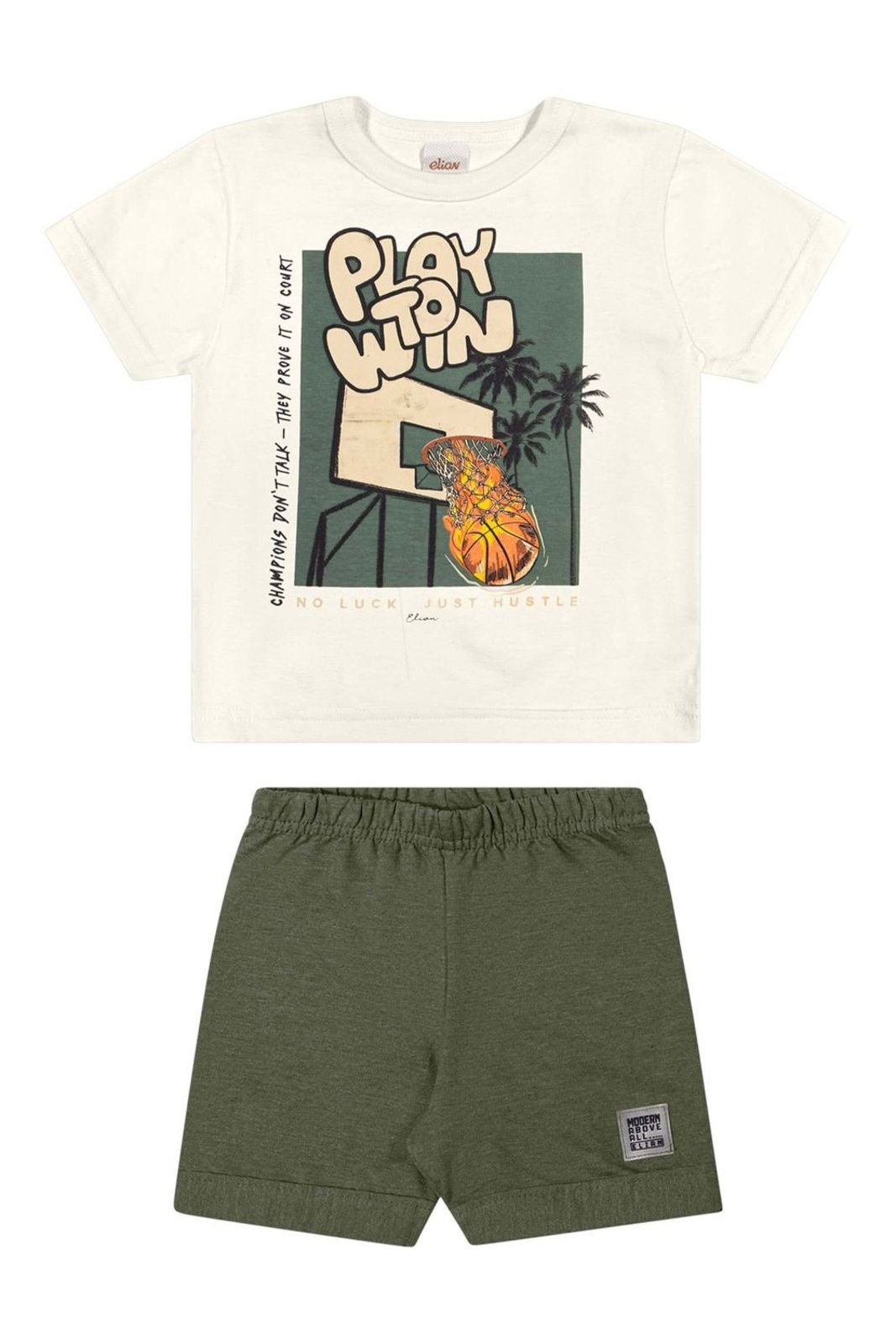 Infantil - Conjunto Curto Menino Basquete Elian Bege