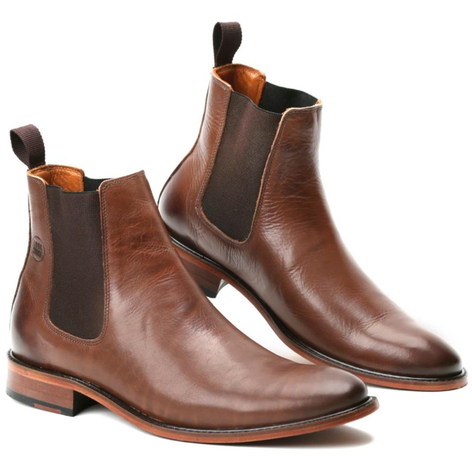 Bota Chelsea Masculina Solado Couro Look Stock Elegante Castanho