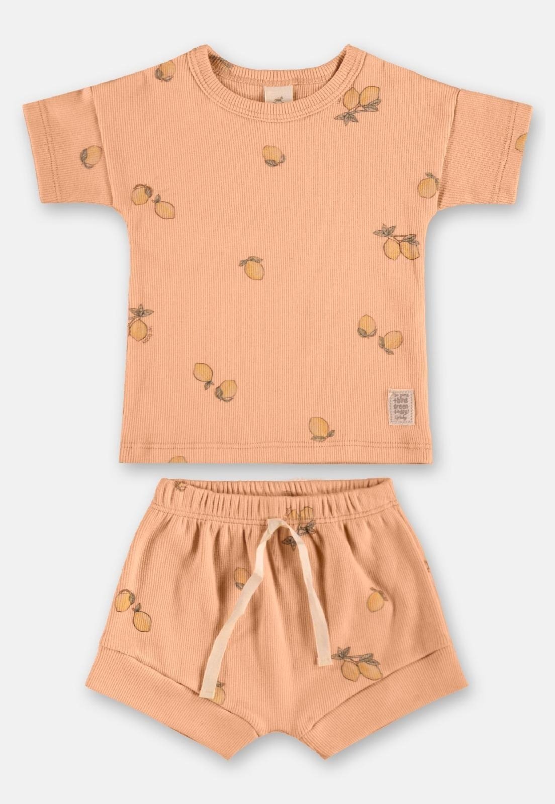 Infantil - Conjunto Blusa Short Ribana Nature Up Baby Marrom