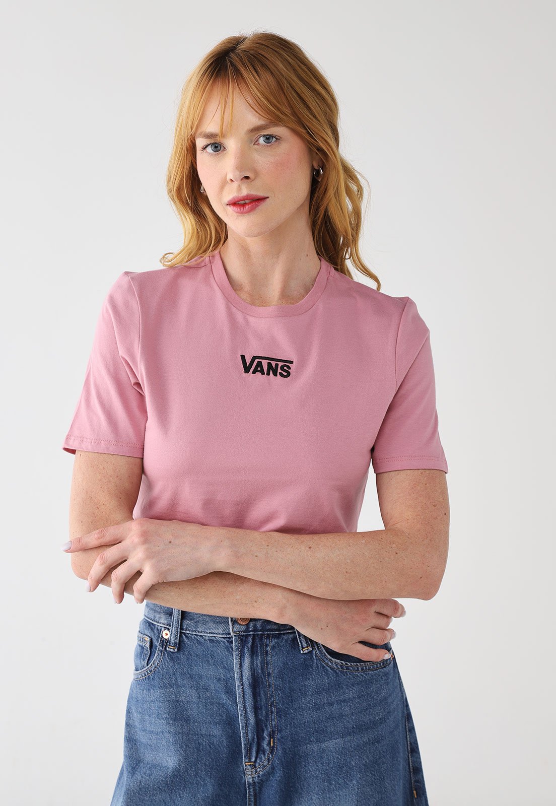 Camiseta Feminina Vans Knit Cropped Rosa