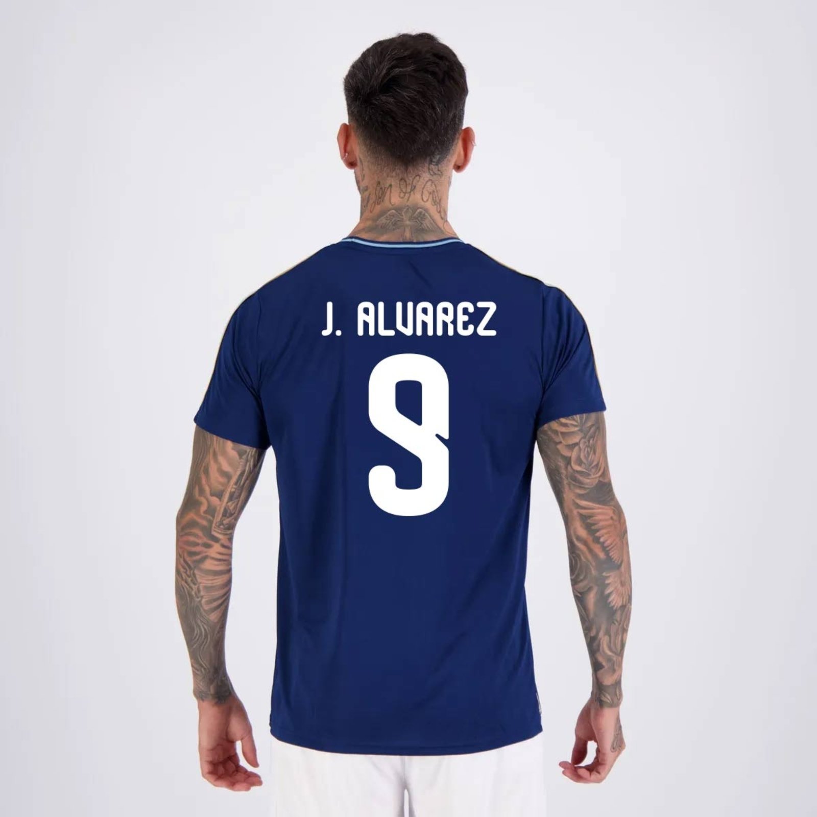 Camisa Argentina Tracks Marinho 9 J. Alvarez