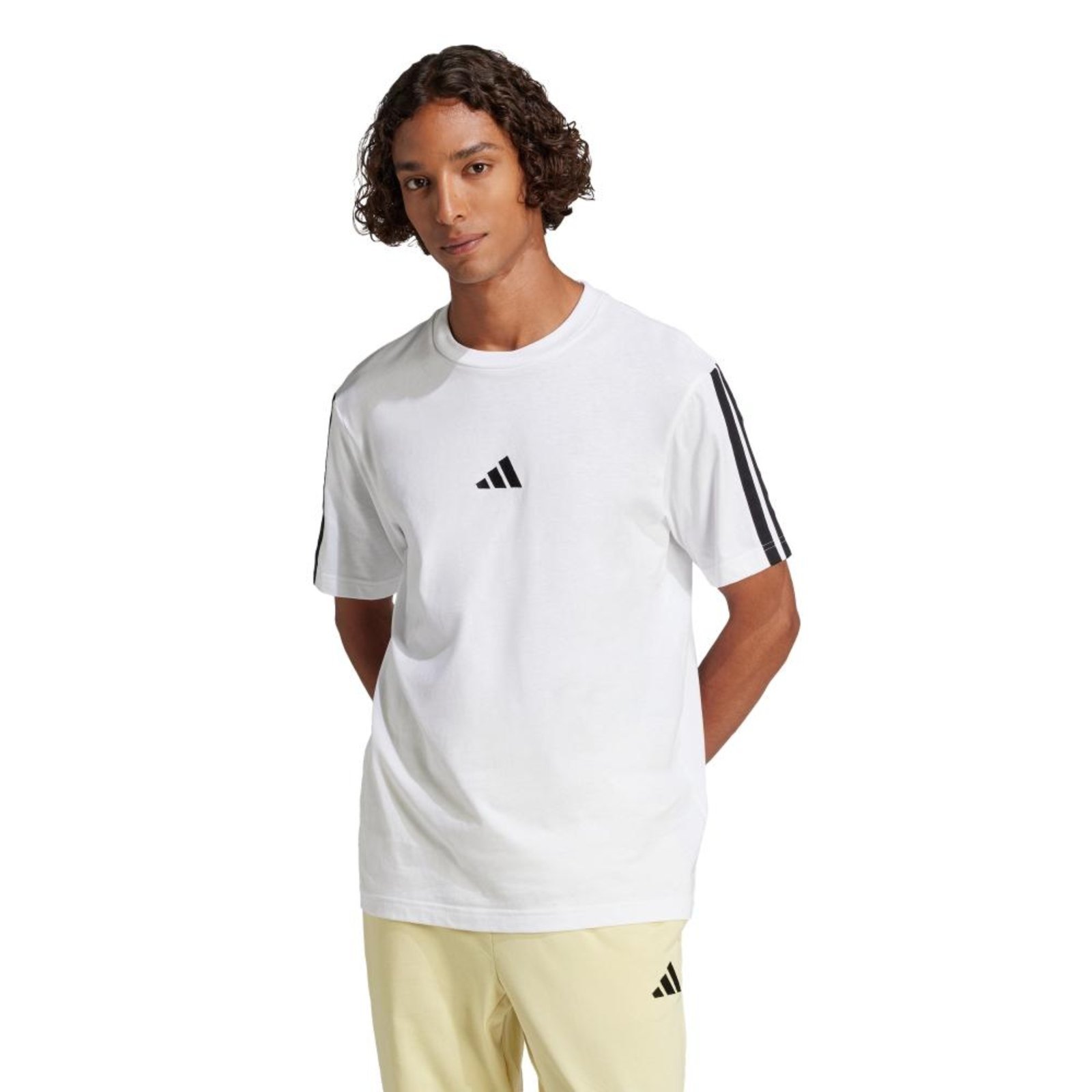 Camiseta Malha Simples Essentials Três Listras adidas Sportswear Branco