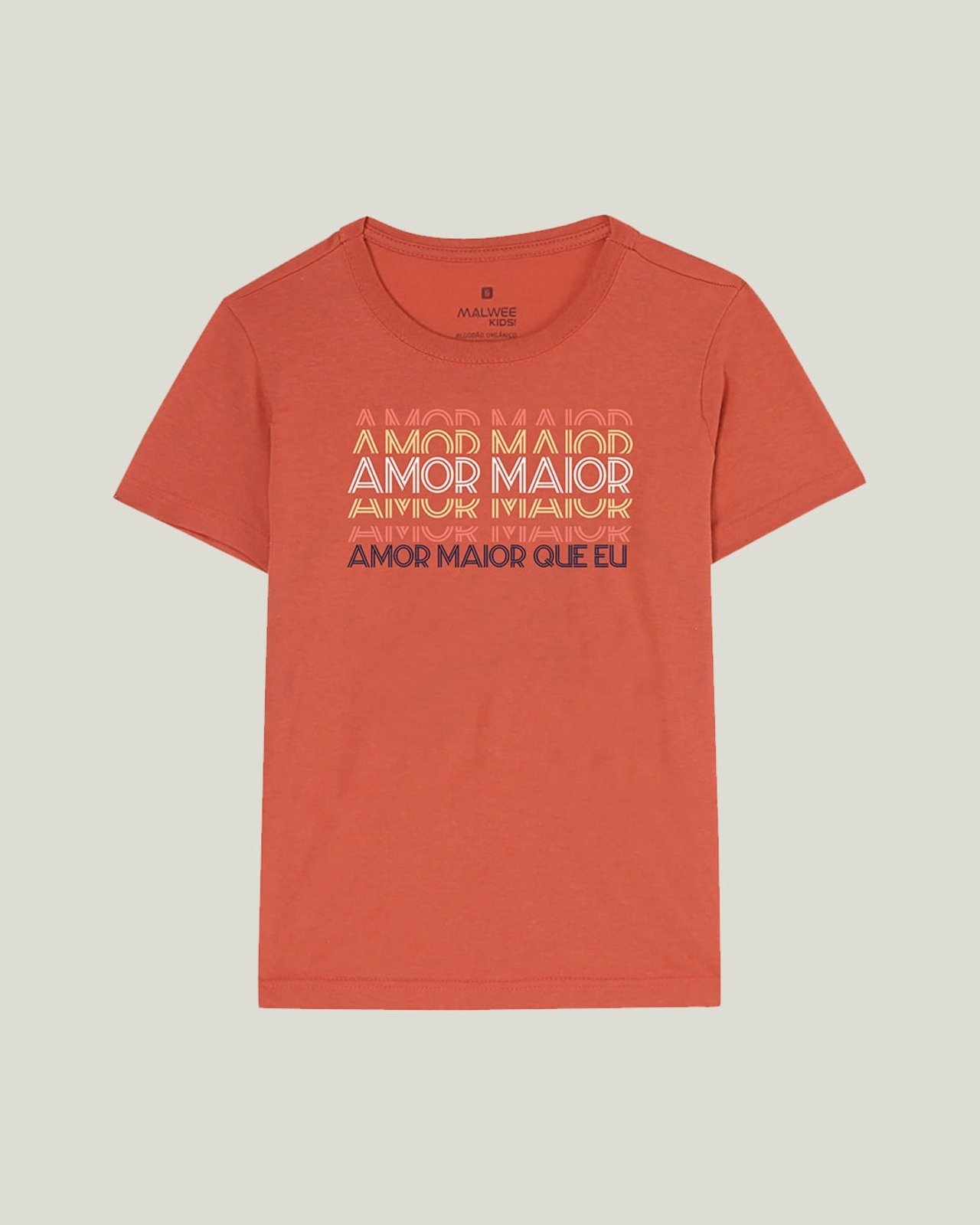Infantil - Camiseta Unissex Amor Maior Malha Orgânica
