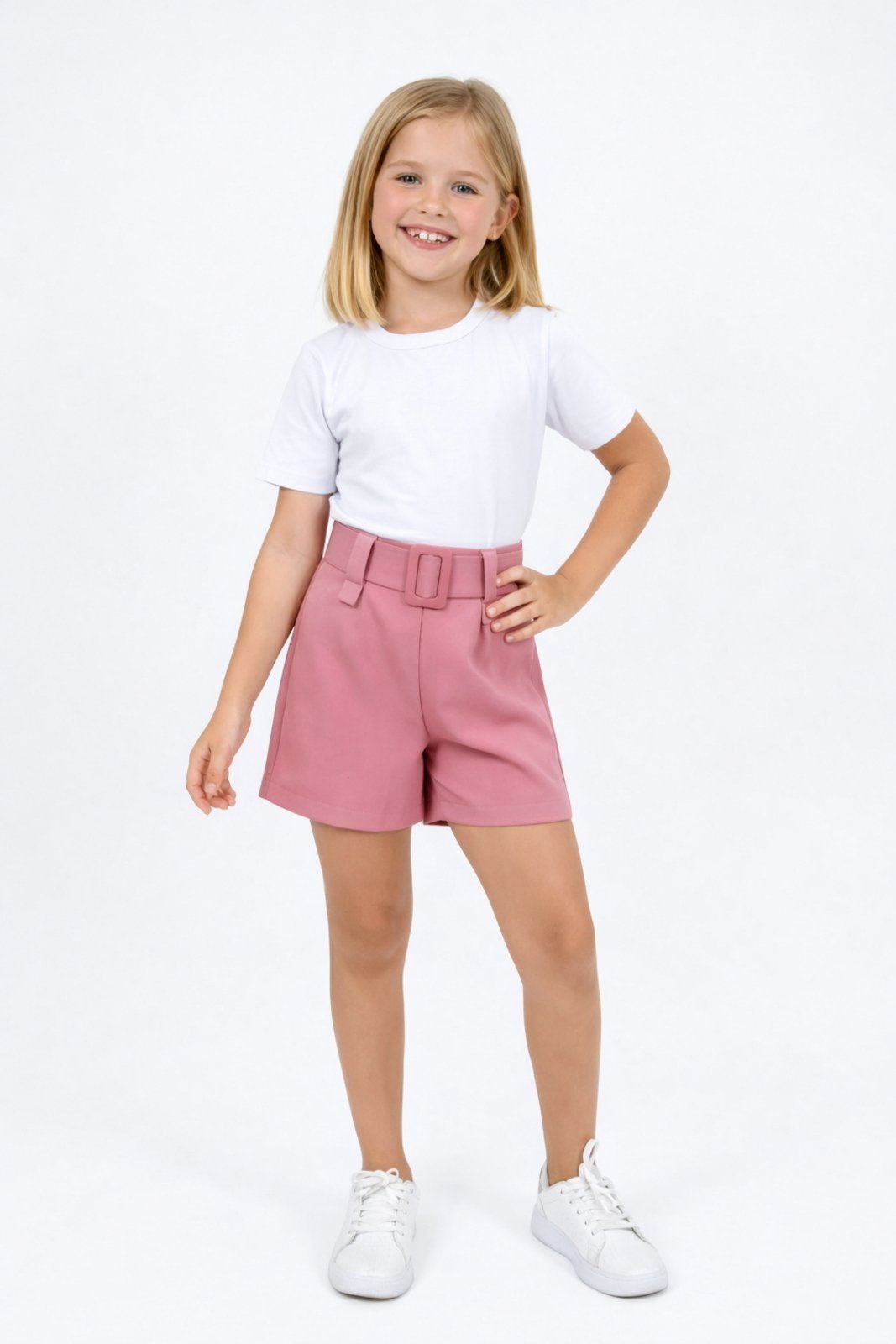 Infantil - Short D Bell Outlet Fashion Bengaline Rosê