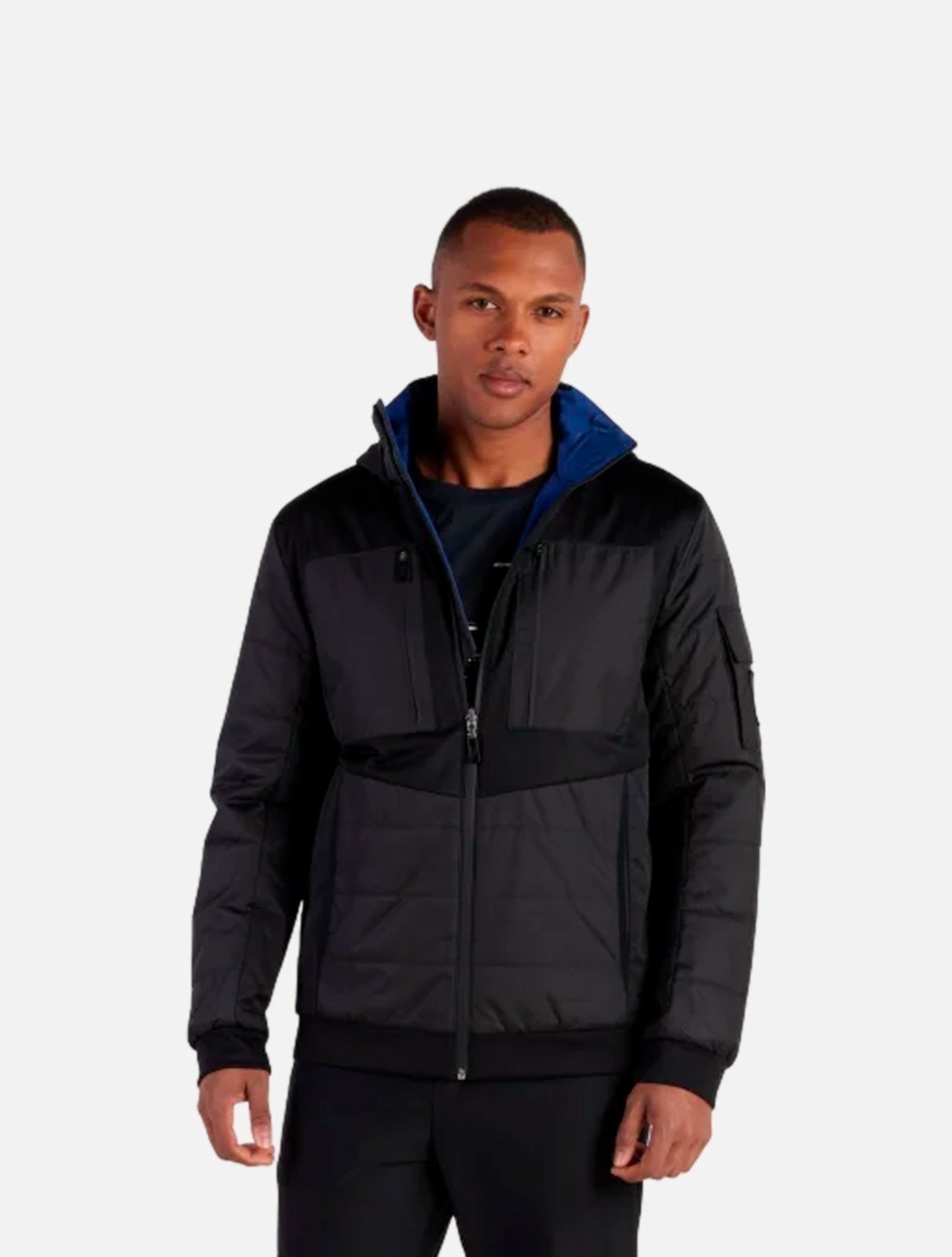 Jaqueta Hugo Boss Dupla Face J Freeman Preta e Azul Royal