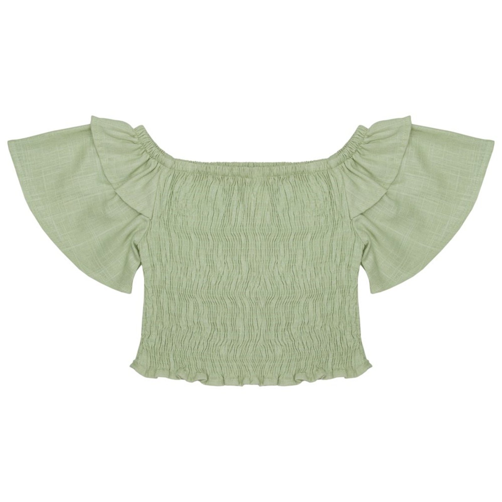 Infantil - Blusa Juvenil Look Jeans Cropped Collor