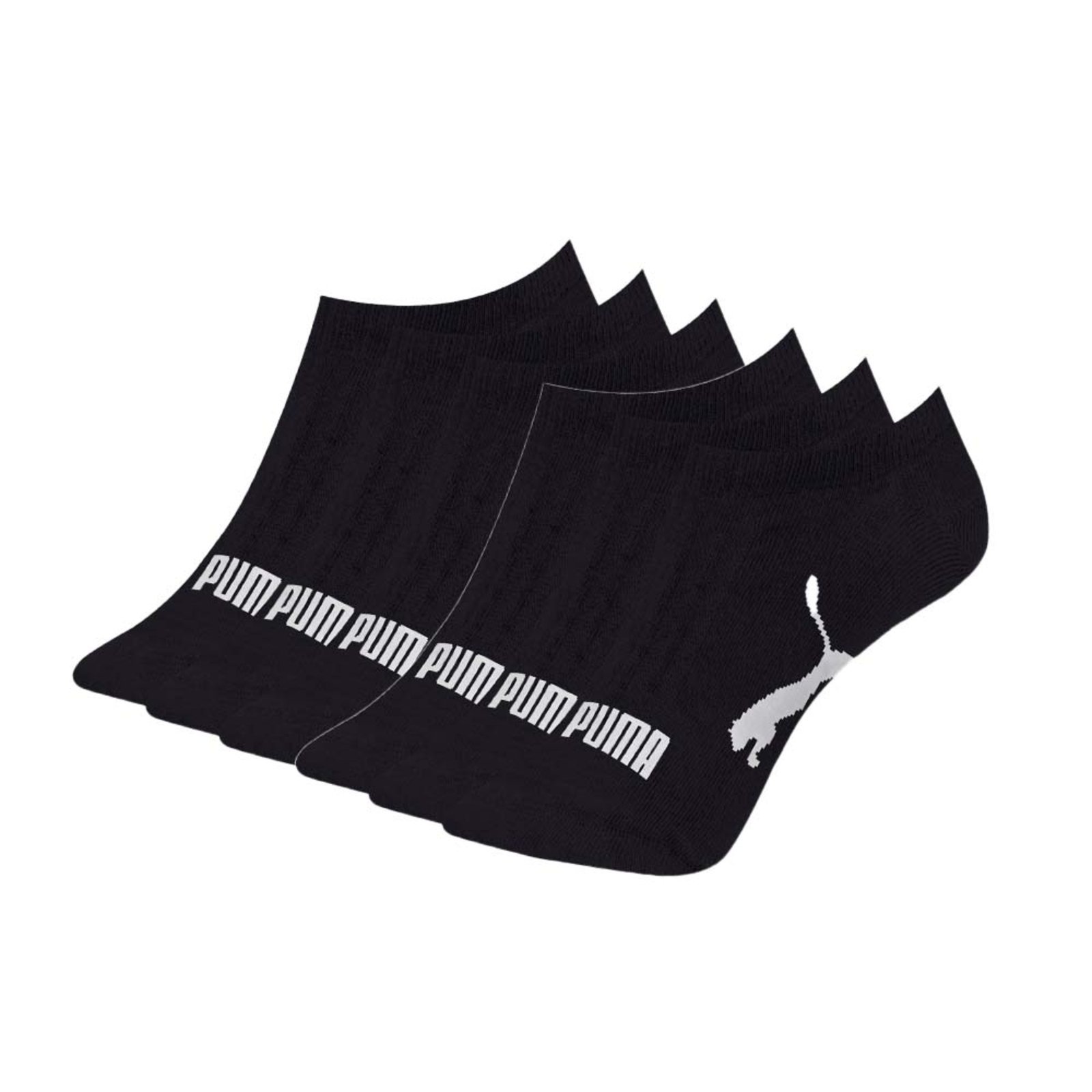 Vista 2 Kit 6 Pares Meia Puma Sapatilha Invisível Algodão Adulto Puma preto