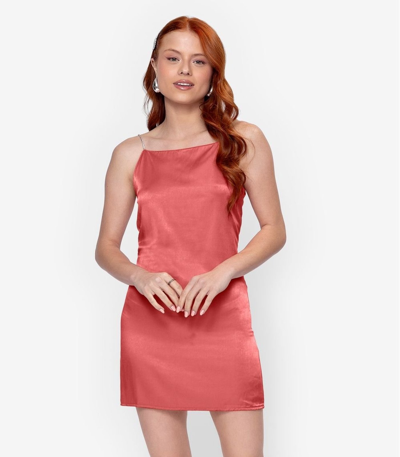 Infantil – Vestido Juvenil Em Viscopoly Minty Laranja