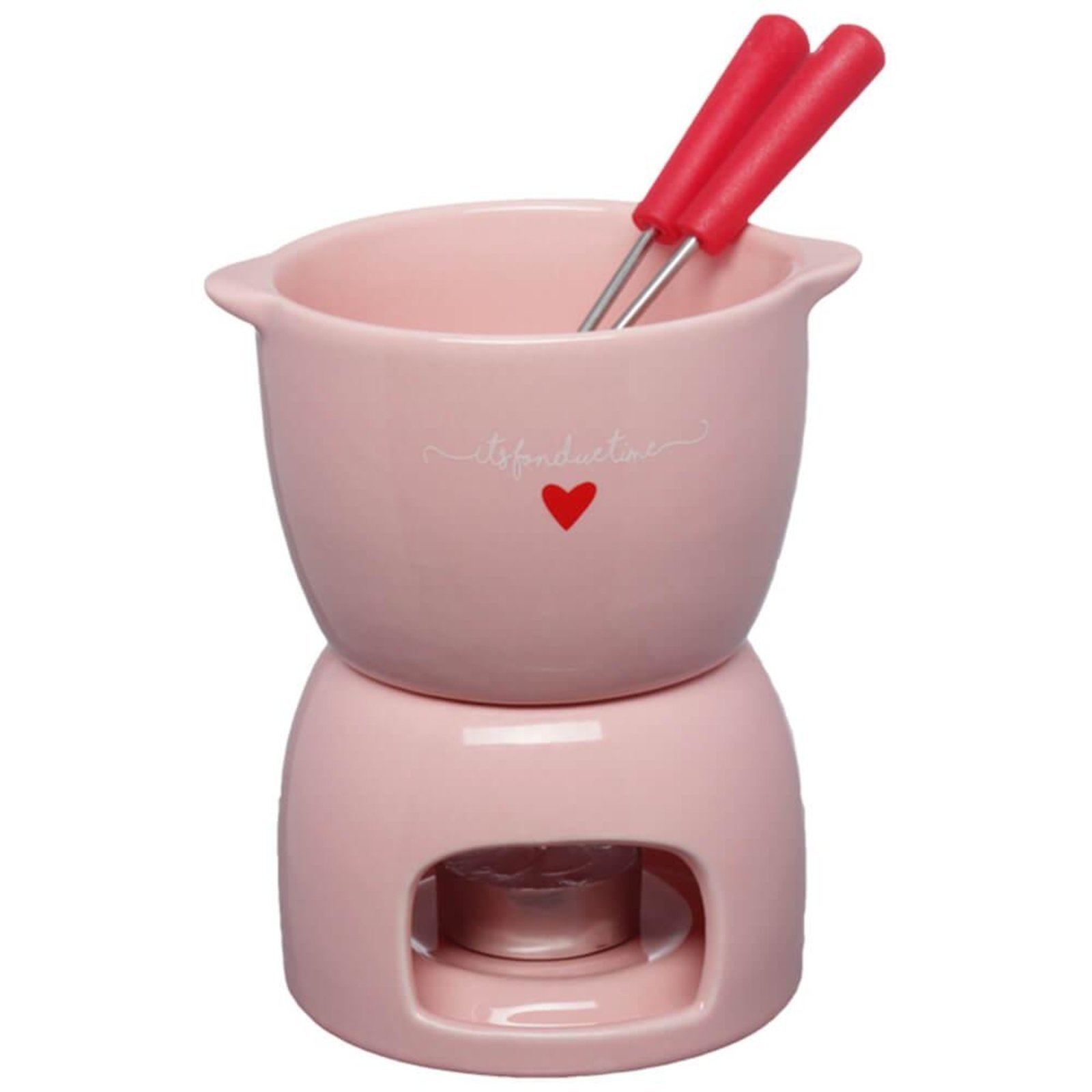 Aparelho de Fondue de Chocolate em Cerâmica 5 Peças L'Amour Rosa - Hauskraft