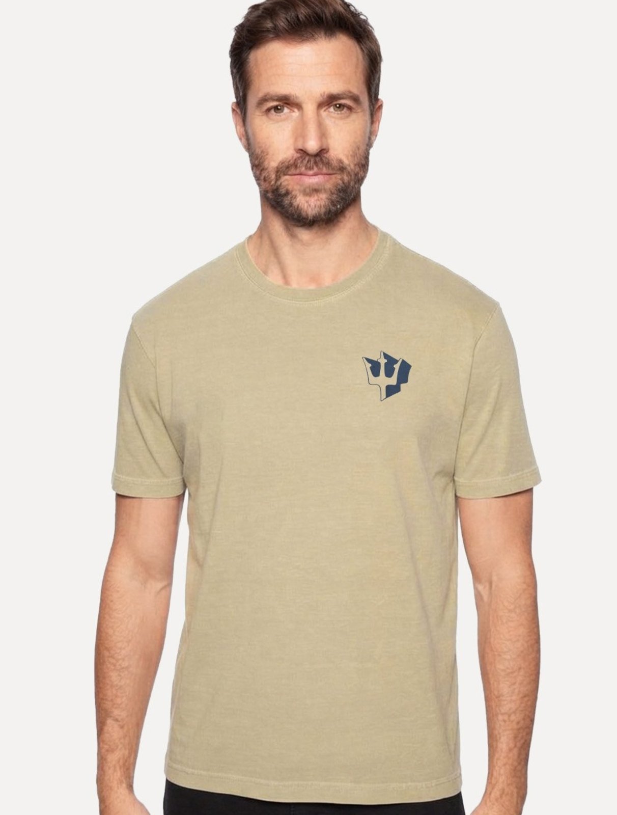Camiseta Osklen Masculina Regular Stone Vintage Tridente Bold Cáqui Claro